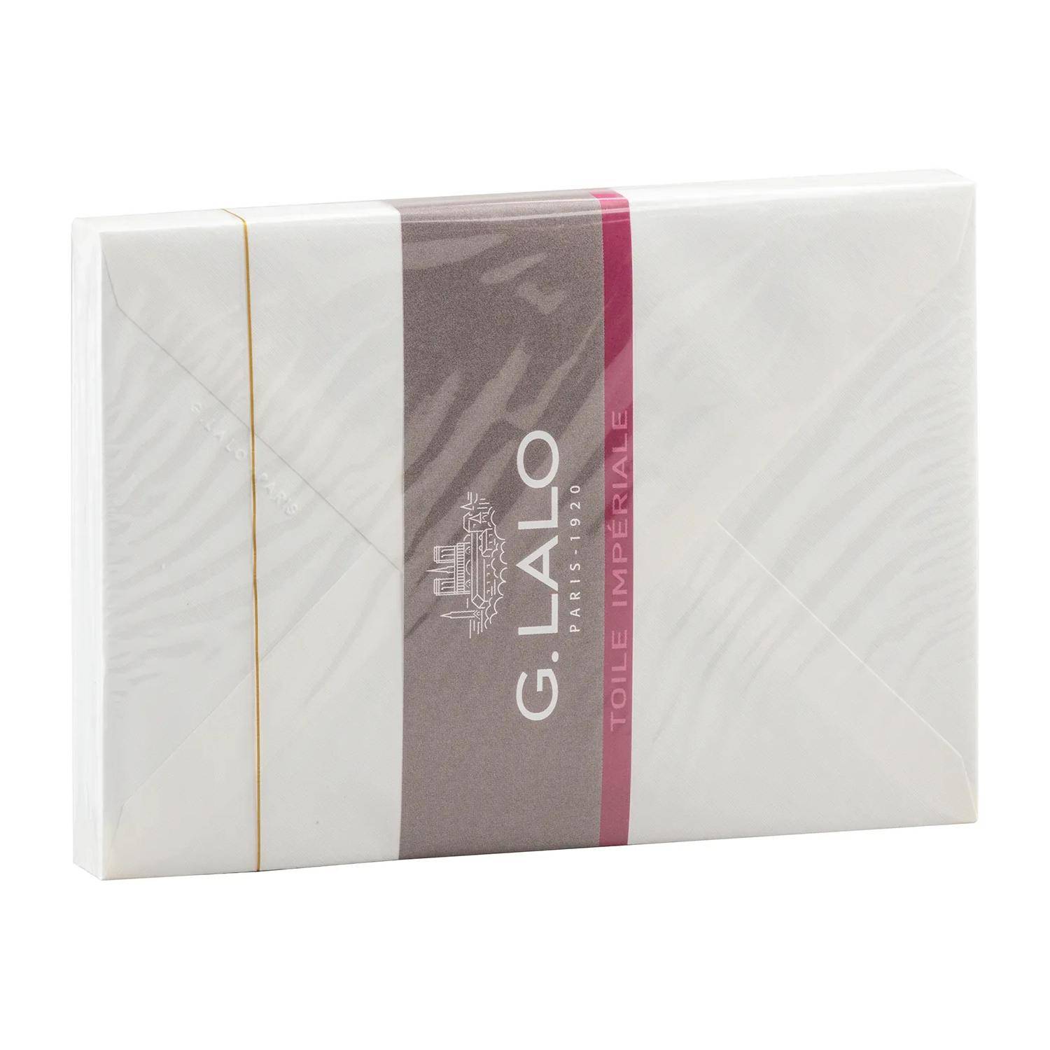 G.Lalo 10x Packung 20 Umschlägen C6 162x114mm, 100g, Toile Impériale Weiß 22200L