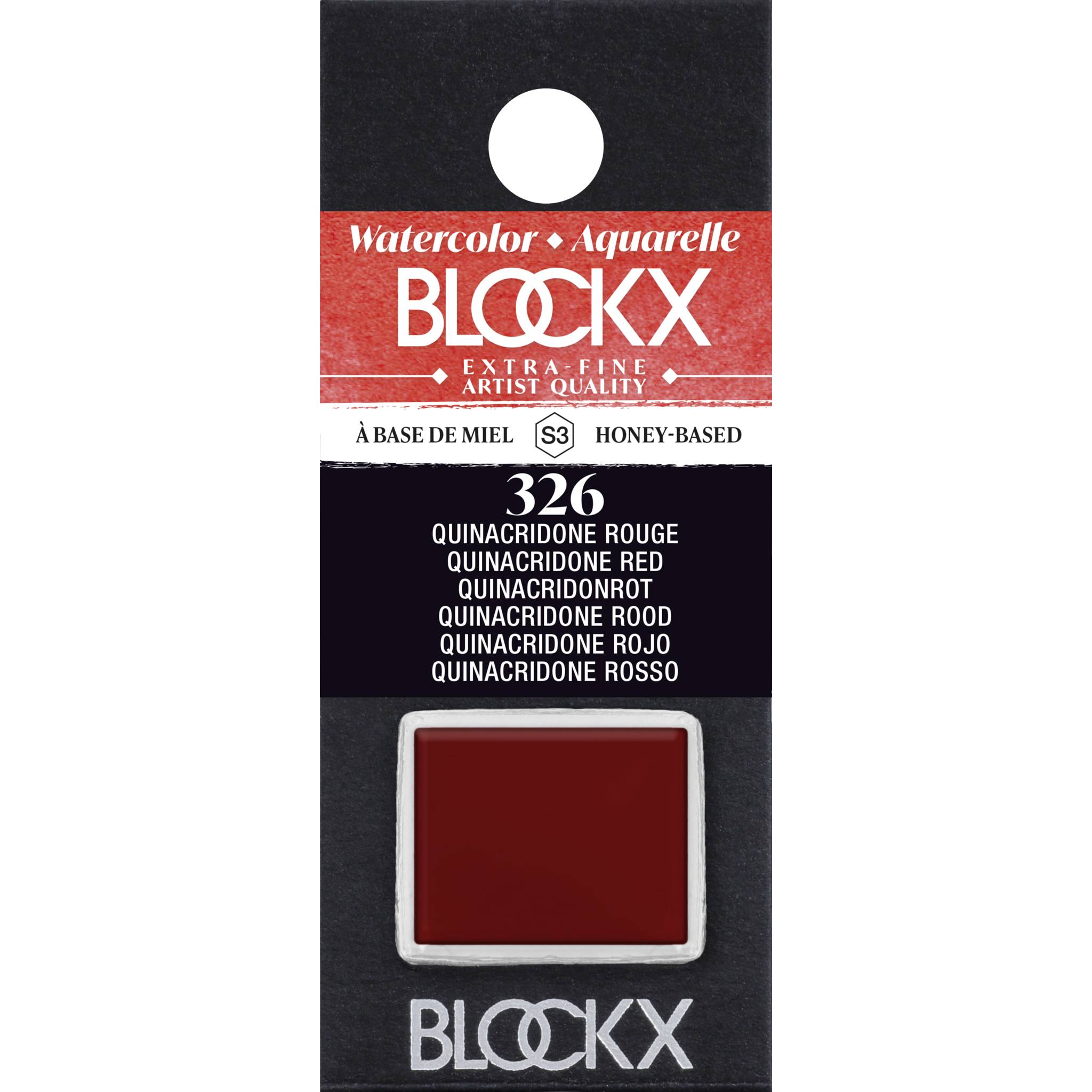Blockx 3x Aquarellfarbe, 1/2 Näpfchen 1,5ml Quinacridon Rot 41326BXC