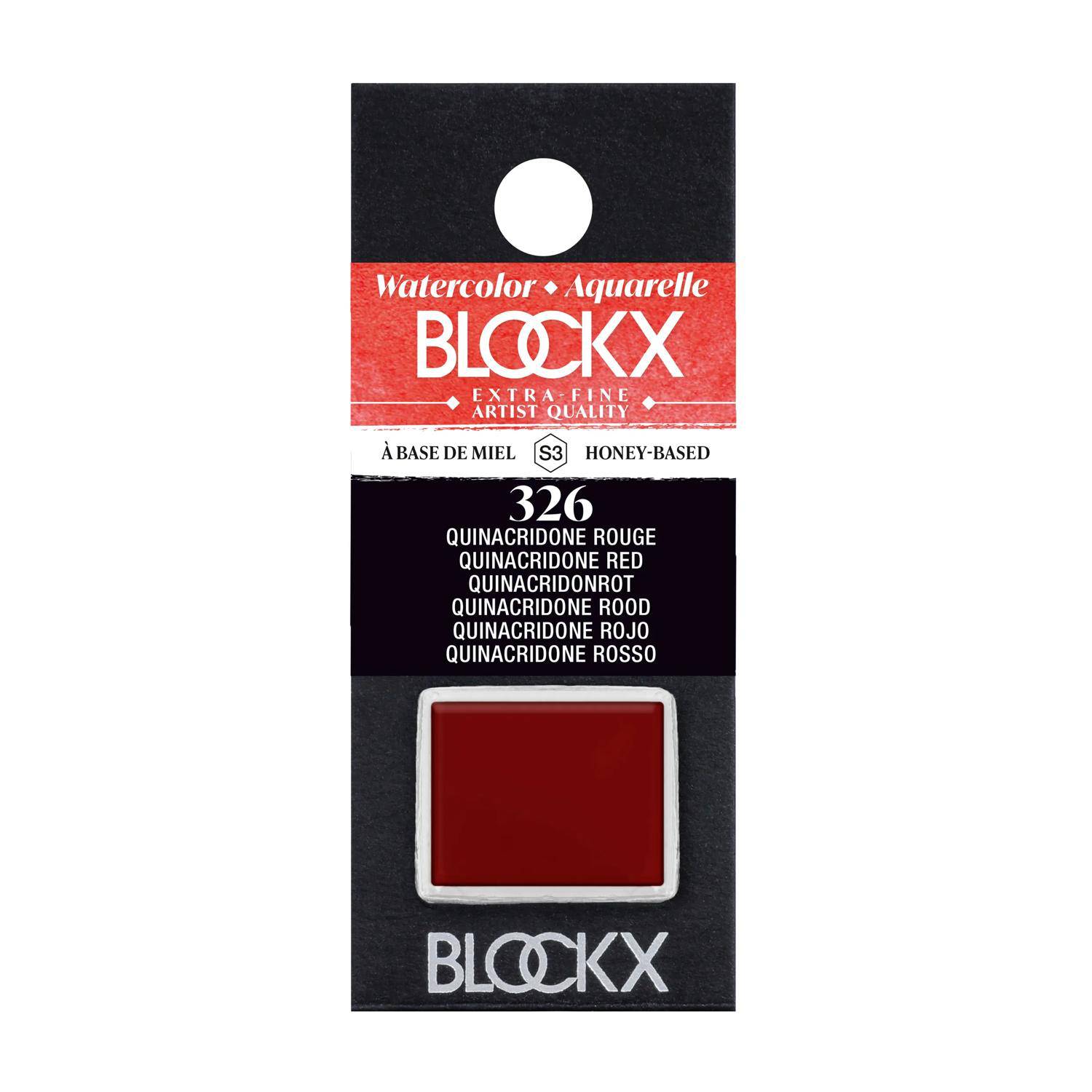 Blockx 3x Aquarellfarbe, 1/2 Näpfchen 1,5ml Quinacridon Rot 41326BXC