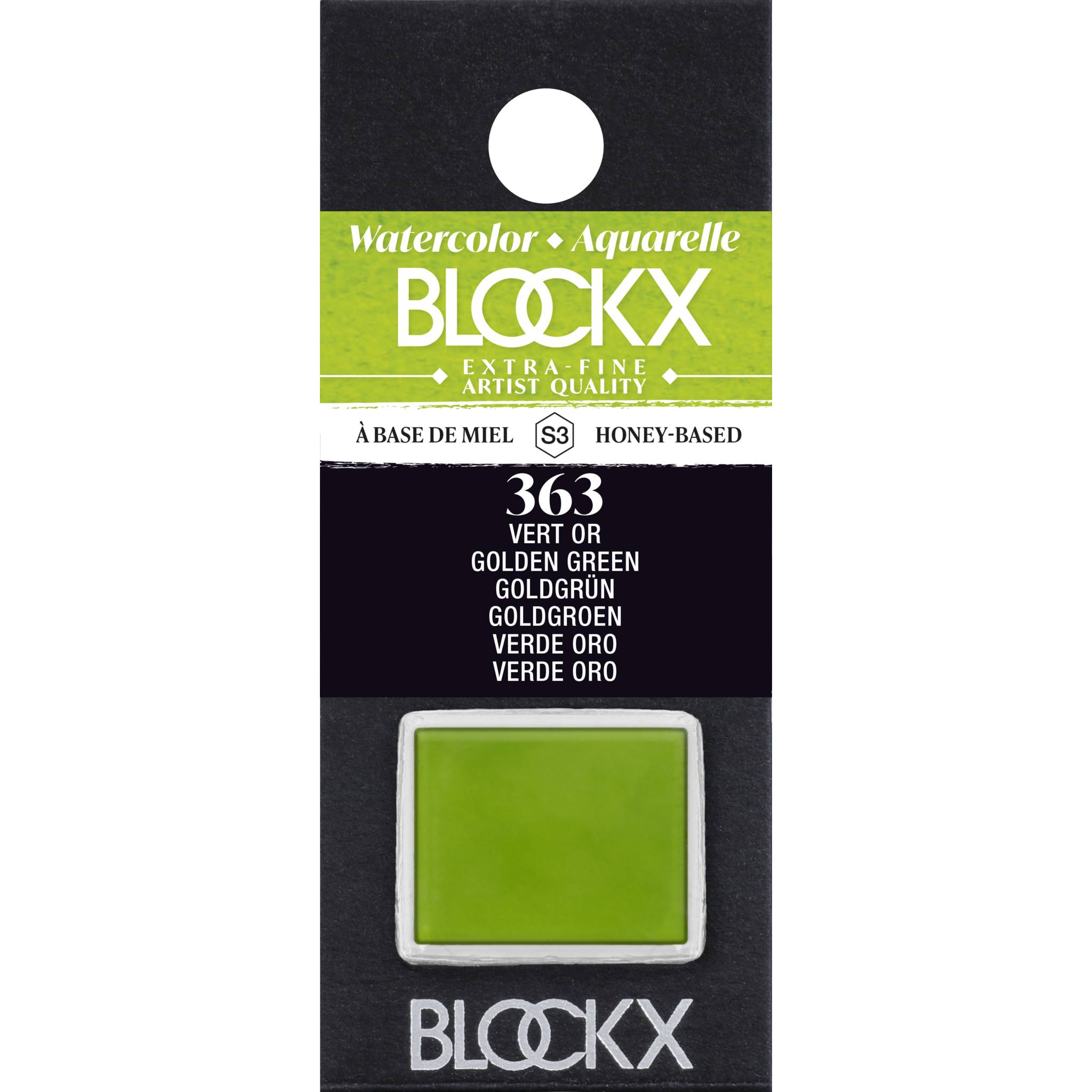 Blockx 3x Aquarellfarbe, Goldgrün - 1/2 Näpfchen 1,5ml - Grüngold 41363BXC