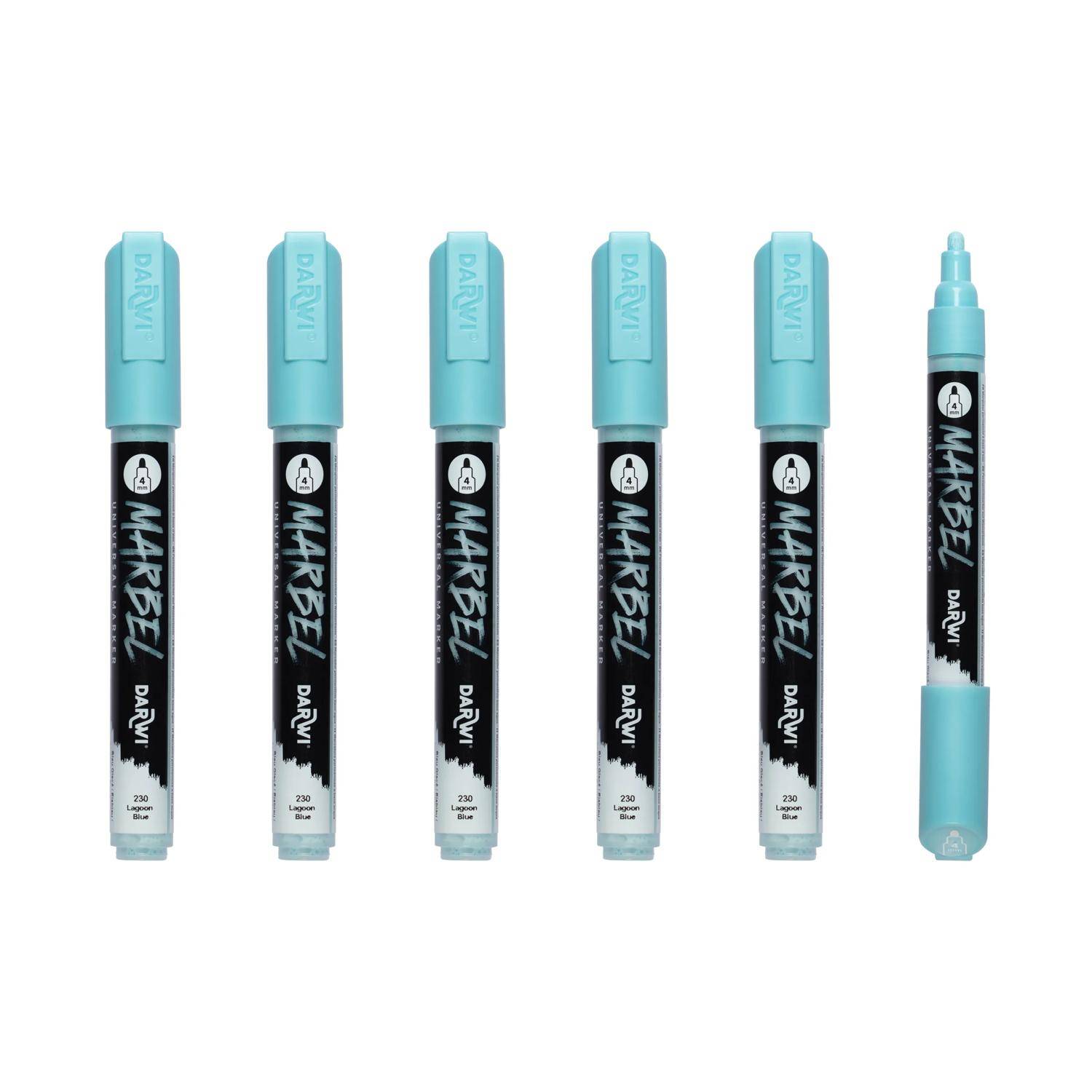 Darwi 6x Marker Acrylfarbe, Rundspitze medium 4mm Eisblau| DA0226004230C