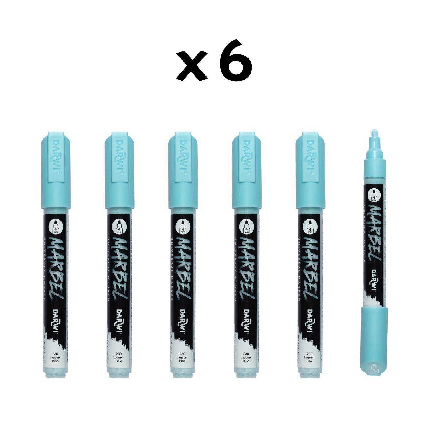 Darwi 6x Marker Acrylfarbe, Rundspitze medium 4mm Eisblau| DA0226004230C