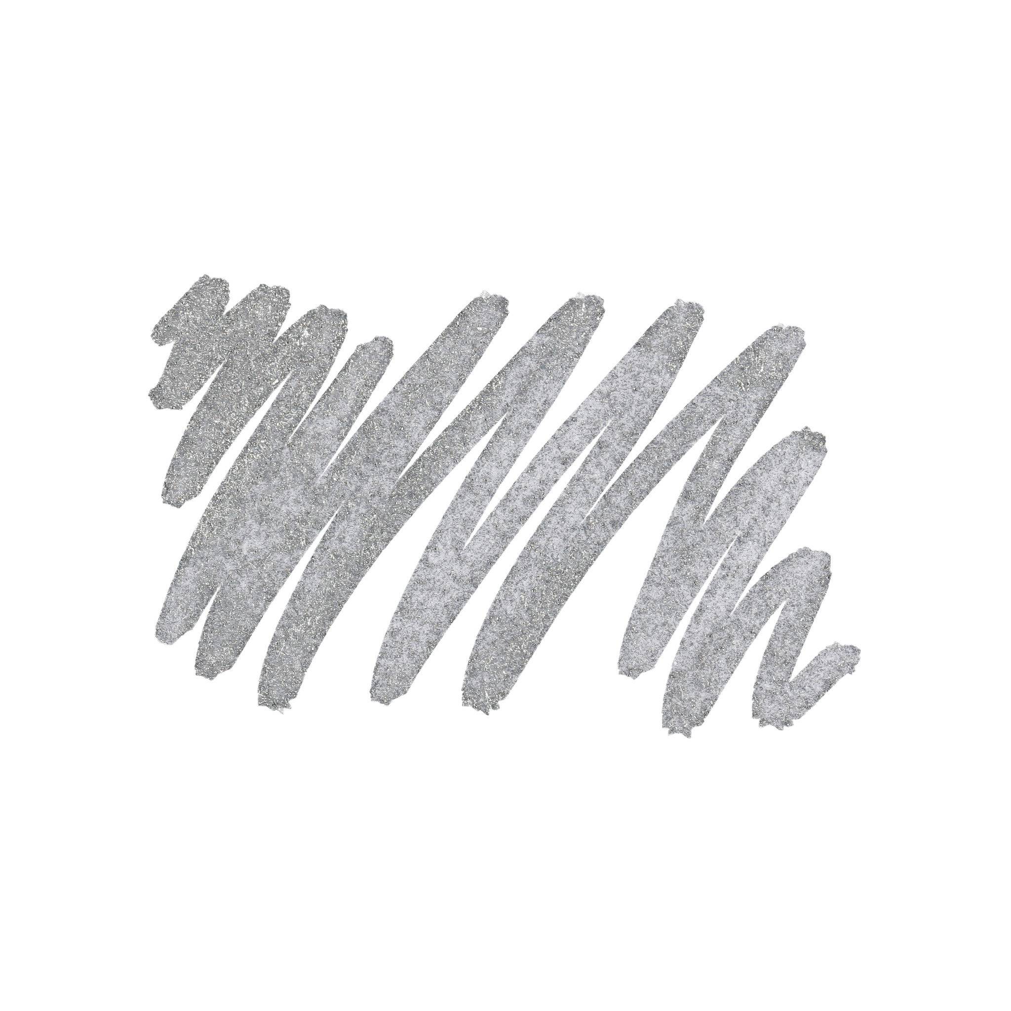 Darwi 6x Textilmarker Glitter, Spitze 2mm, 6ml, Silber Silber DA0140013080C