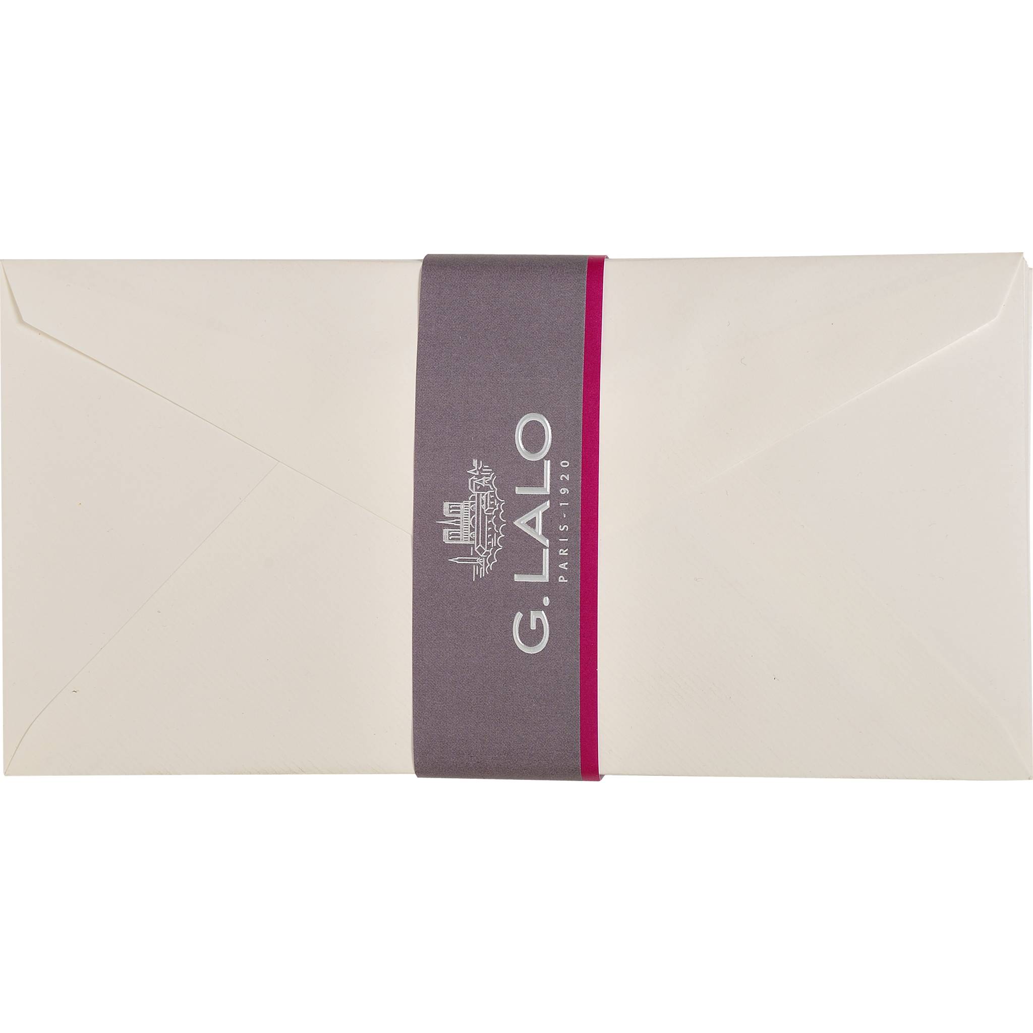 G.Lalo 10x Packung 20 Umschlägen DL 220x110mm, 100g, Toile Impériale Weiß 23500L