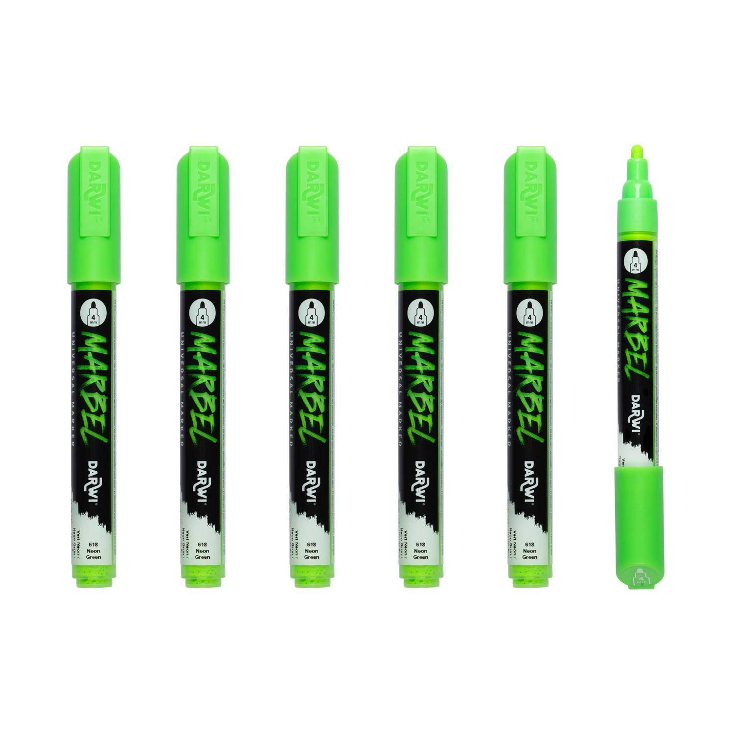 Darwi 6x MARBEL Universalmarker Acrylfarbe, Rundspitze medium 4mm DA0246004618C