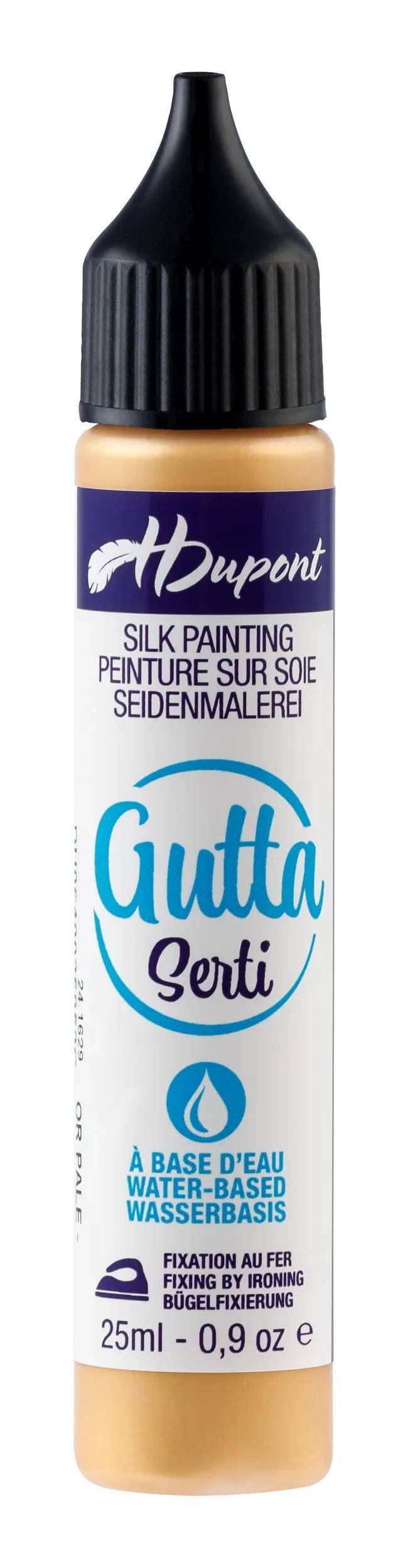 H DUPONT 6x Gutta/Serti Metall auf Wasserbasis, 25ml,Hellgold - DU0640025052C