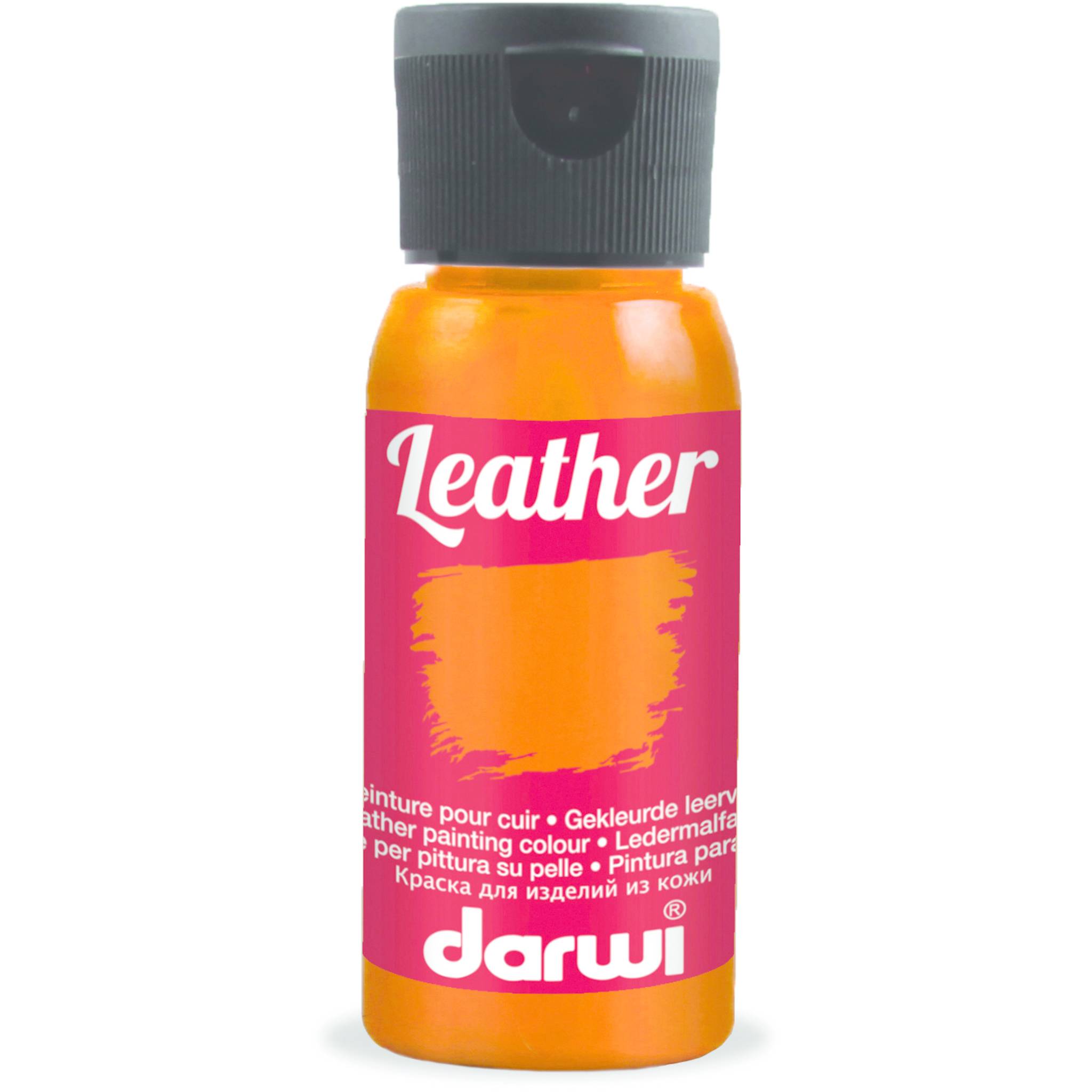 Darwi 4x DARWI Ledermalfarbe, Flasche 50ml, Orange - Orange DA0420050752C