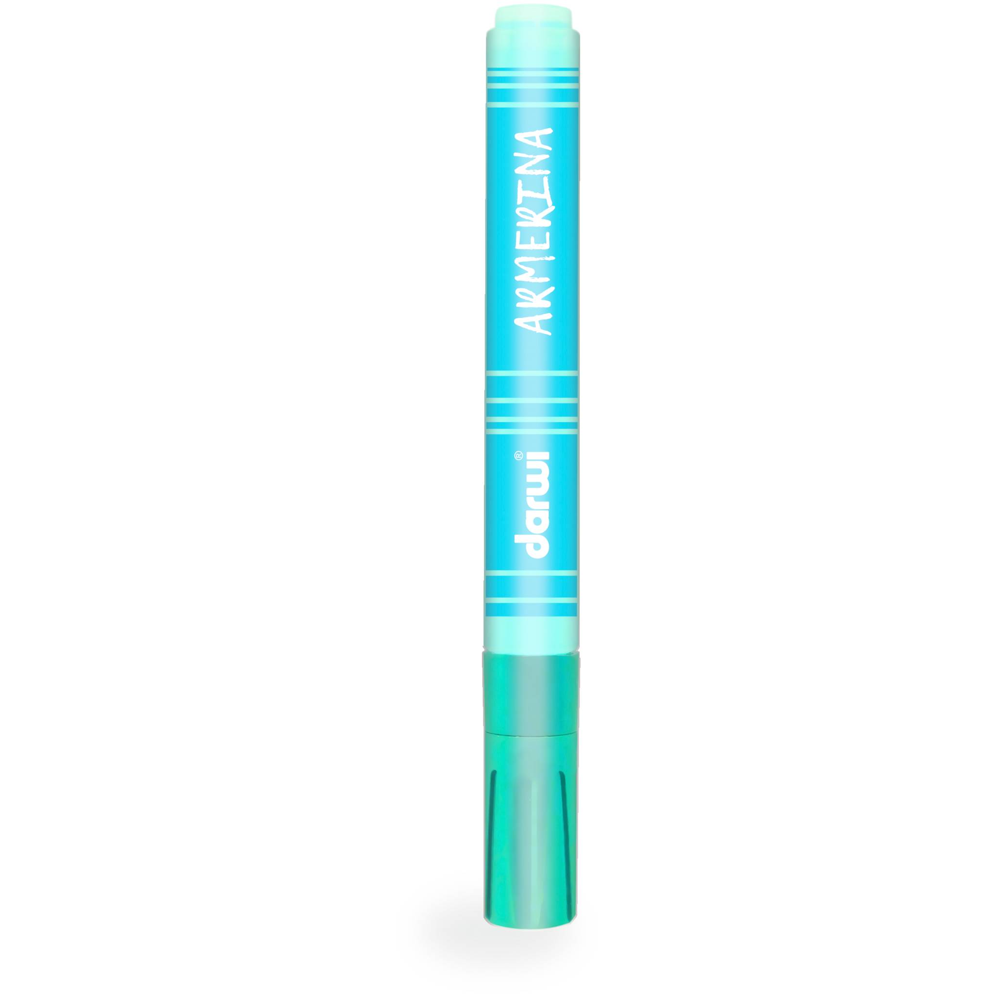 Darwi 6x Kalte Keramikfarbe, Marker 2mm Spitze, 6ml, Hellblau Blau DA0340013215C