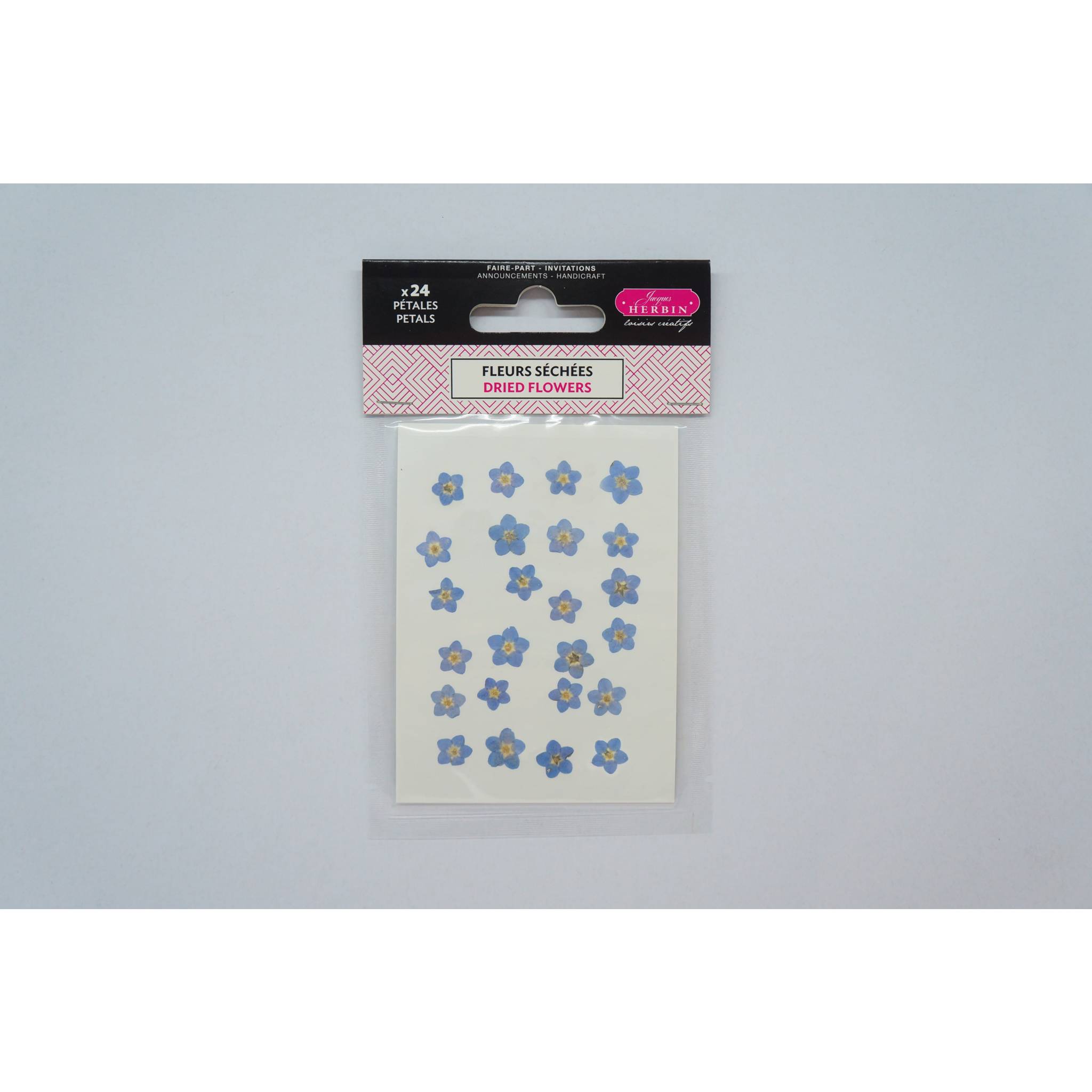 Jacques Herbin 3x Trockenblumen, Vergissmeinnicht, Packung 24 Stück Blau 41315T