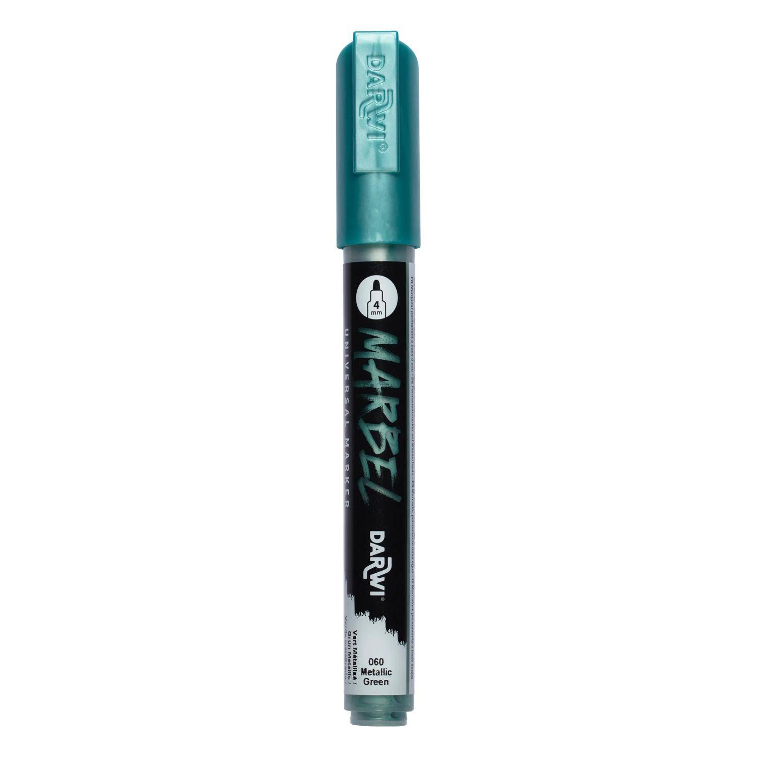 Darwi 6x Marker Acrylfarbe, Rundspitze medium 4mm Grün Metallic DA0236004060C