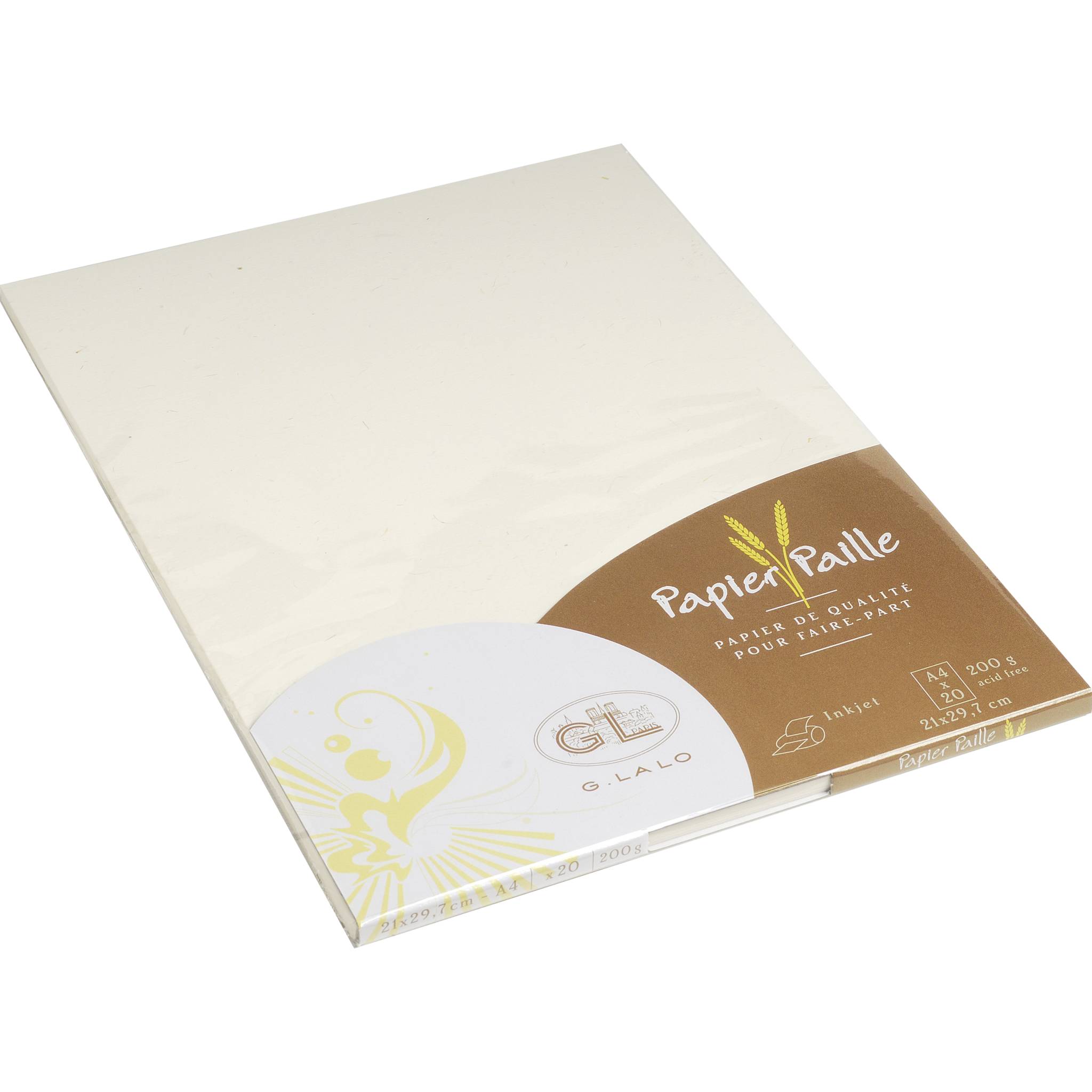 G.Lalo 5x Lalo, Packung 20 Bl DIN A4, 200g, Paille/Strohpapier Elfenbein 41616L