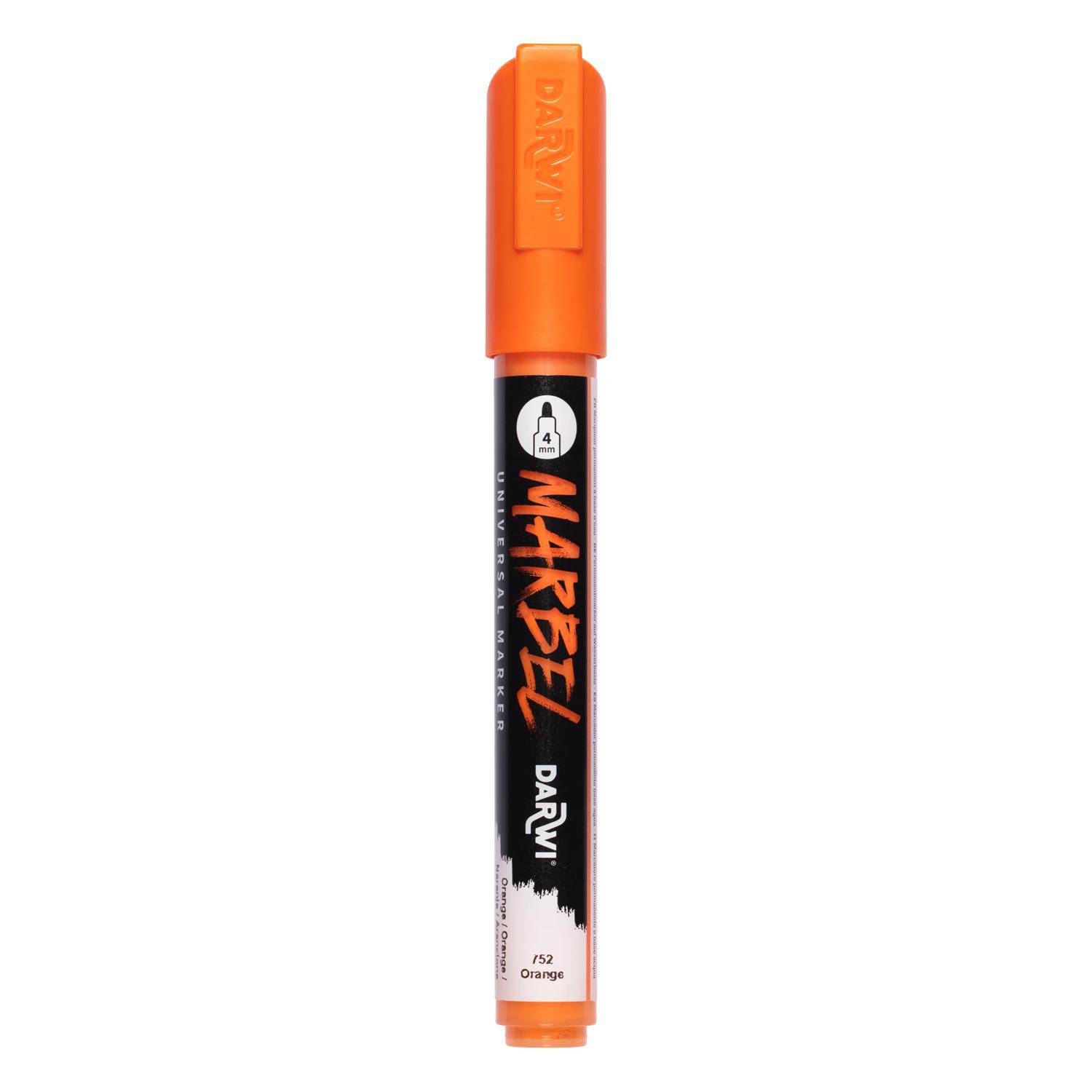 Darwi 6x Universalmarker Acrylfarbe, Rundspitze medium 4mm Orange DA0226004752C
