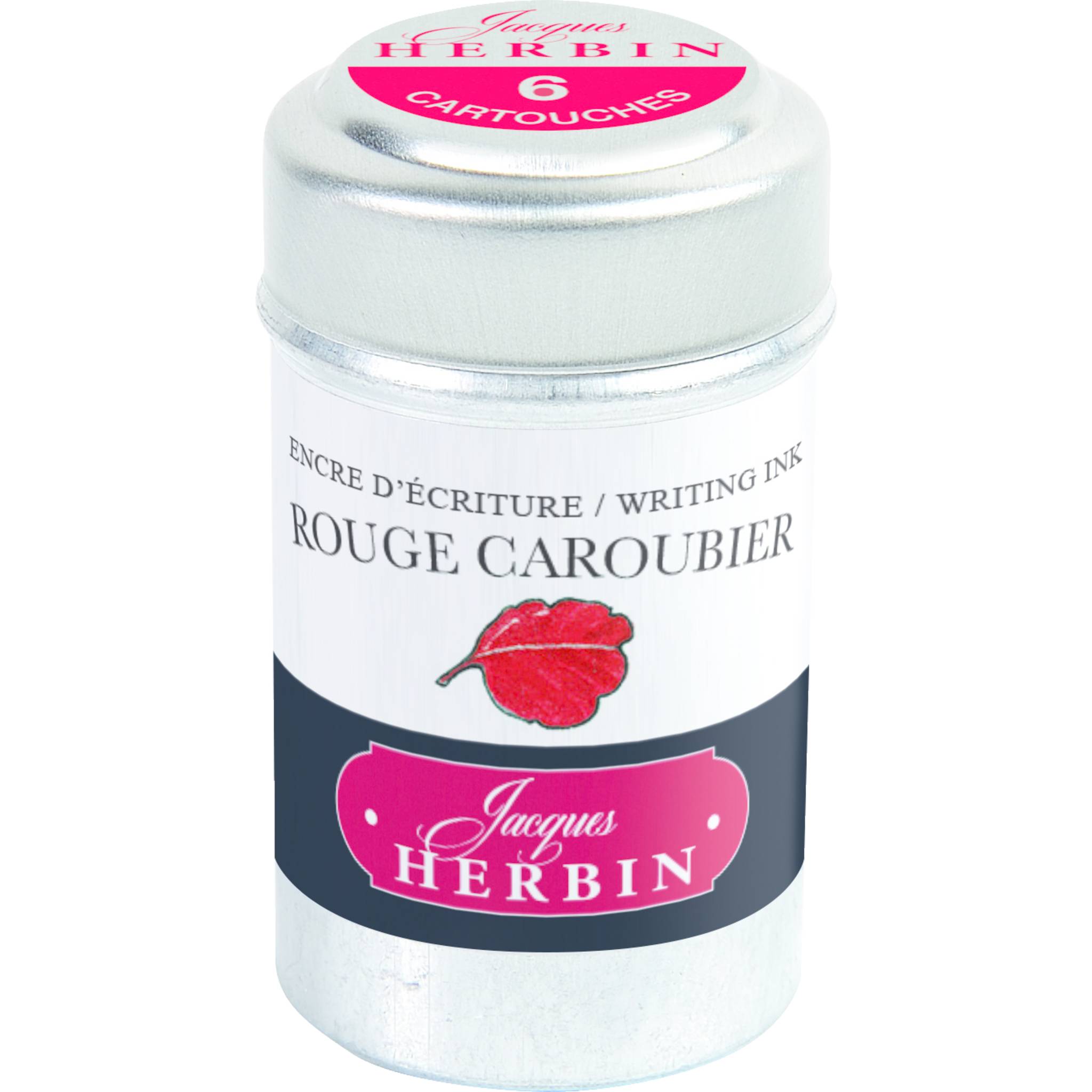 Jacques Herbin6x 6 Tintenpatronen in einer Dose Johannisbeerrot 20122T