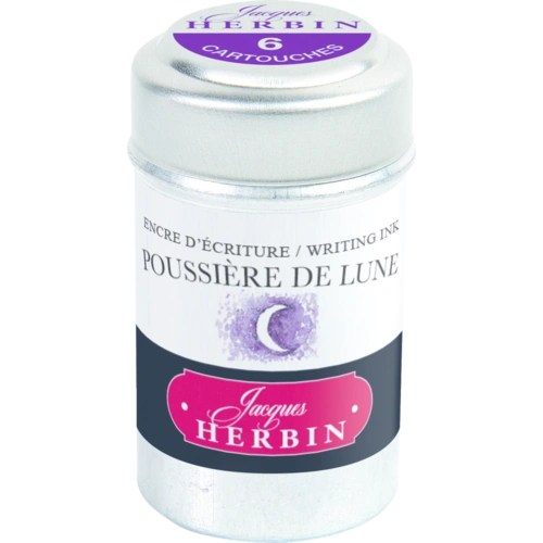 Jacques Herbin 6x 6 Tintenpatronen in einer Dose, Mondstaubviolett 20148T Jacques Herbin 6x 6 Tintenpatronen in einer Dose, Mondstaubviolett 20148T