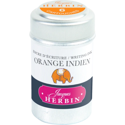 Jacques Herbin 6x 6 Tintenpatronen in einer Dose, Indisch orange 20157T Jacques Herbin 6x 6 Tintenpatronen in einer Dose, Indisch orange 20157T