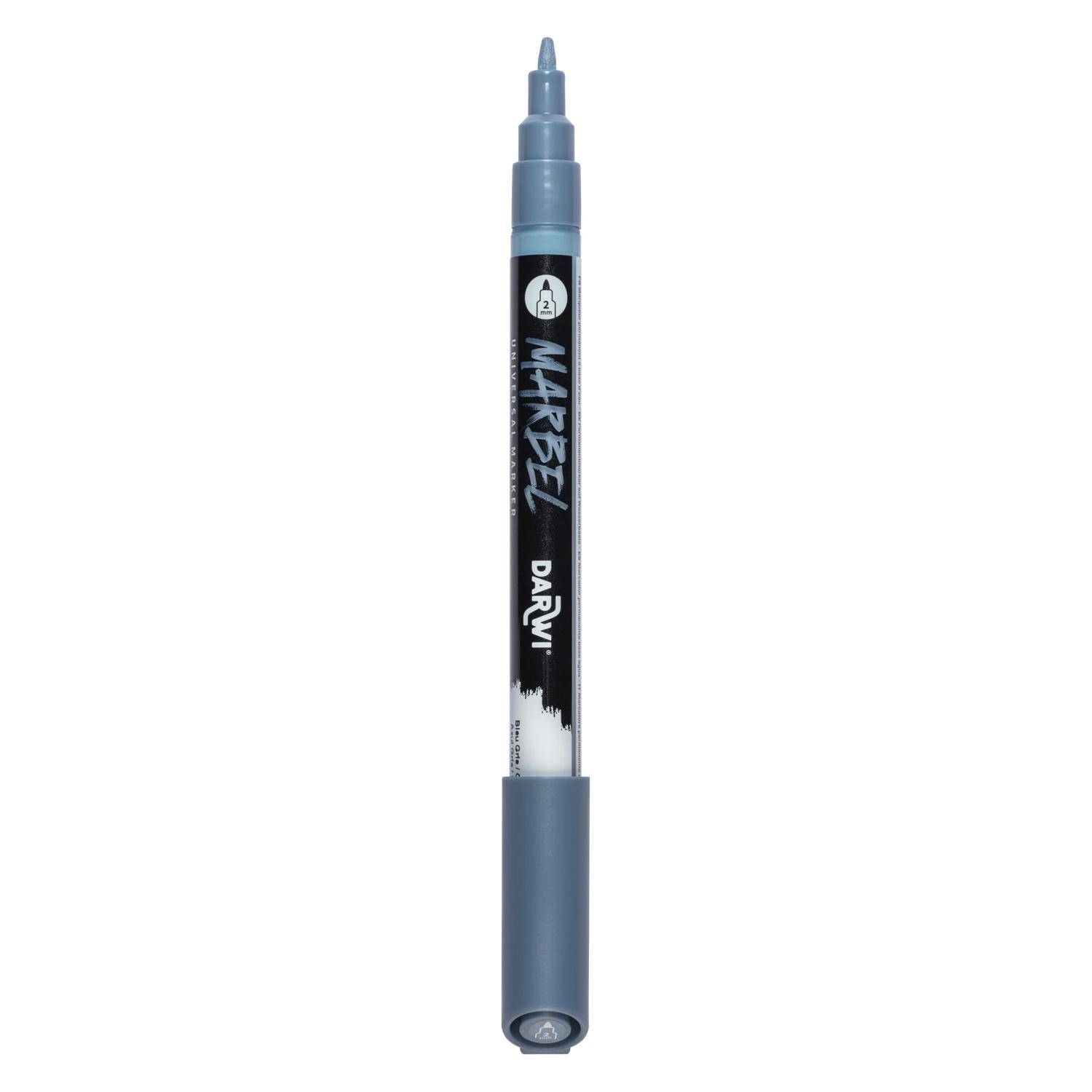 Darwi 6x Marker Acrylfarbe, konische feine Spitze 2mm Blaugrau DA0223002223C