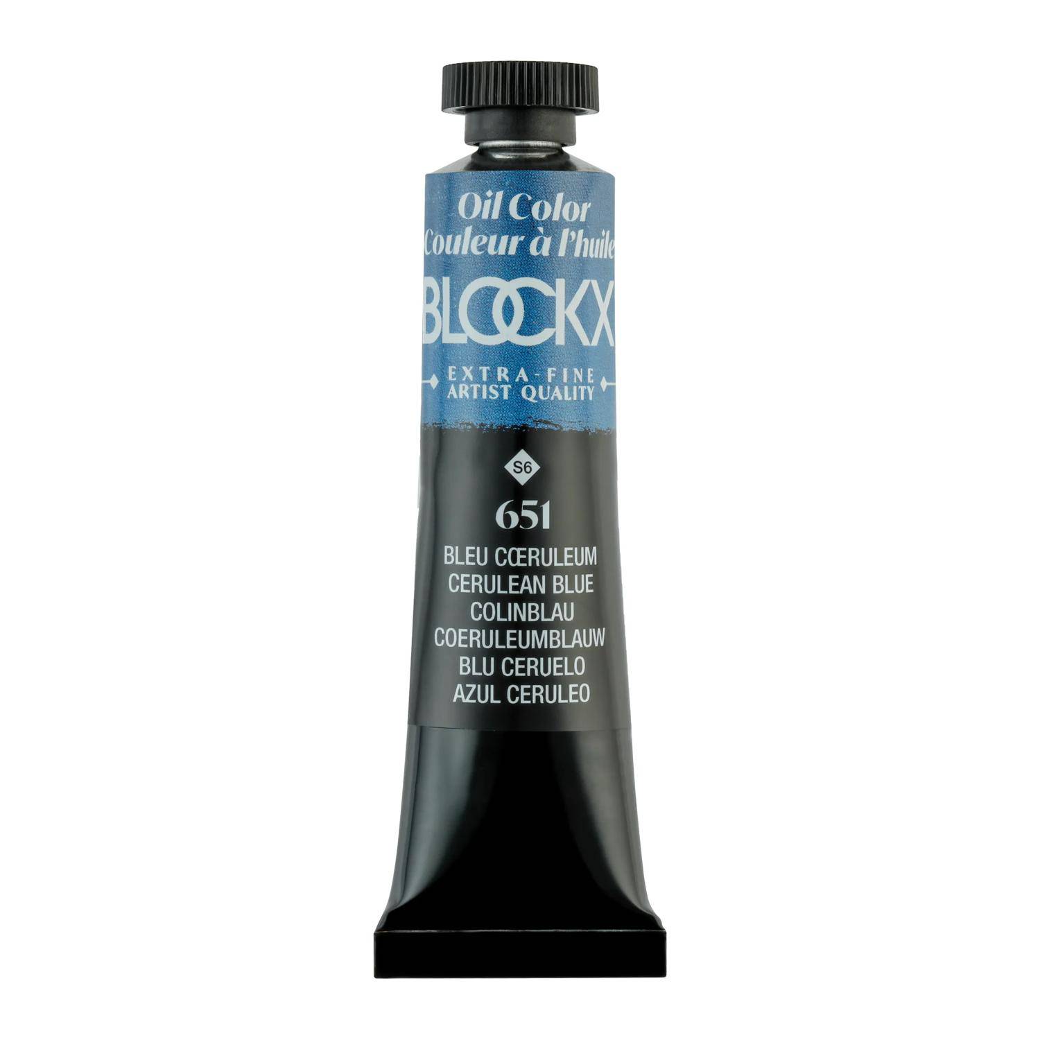 Blockx 3x Ölfarbe, Colinblau, Tube 20ml - Blau Coeruleum 212651BXC