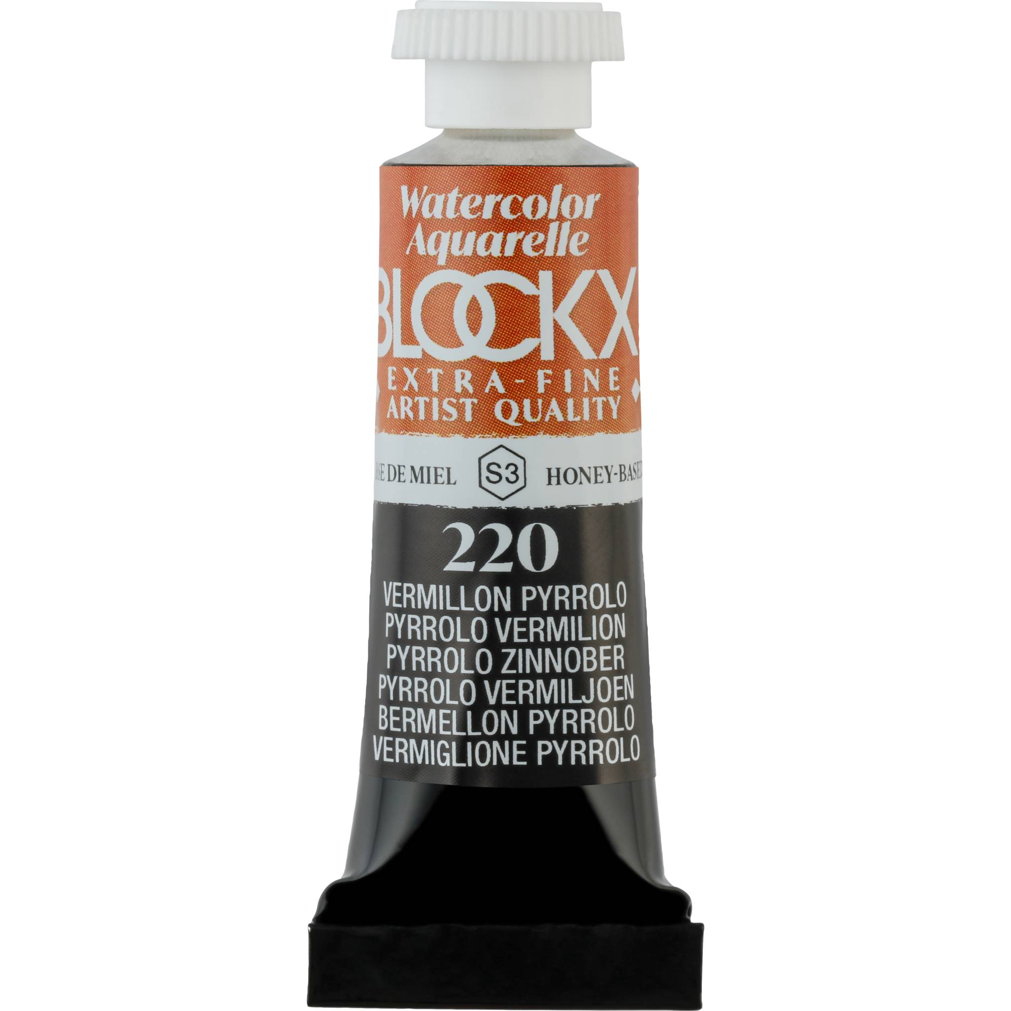 Blockx 3x Aquarellfarbe, Pyrrolo Zinnoberrot- Tube 5ml Pyrrolo Zinnober 43220BXC