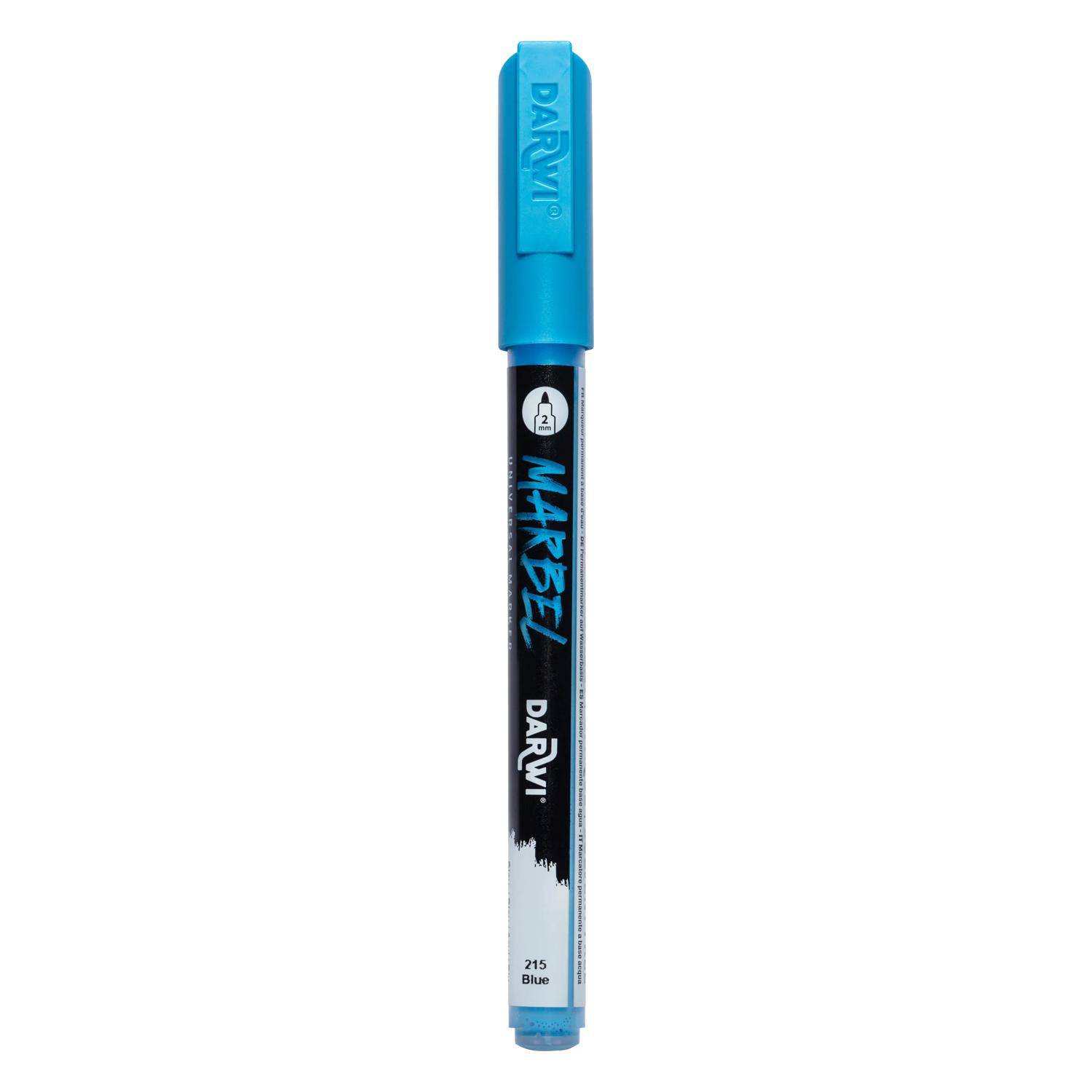 Darwi 6x Marker Acrylfarbe, konische feine Spitze 2mm Blau DA0223002215C