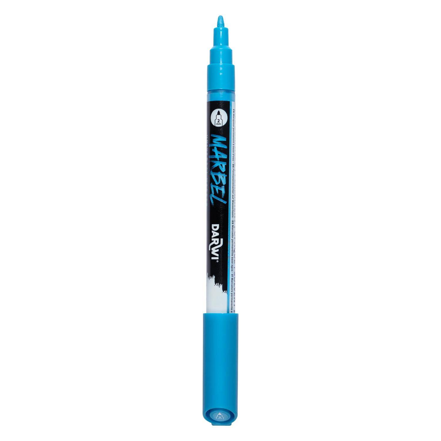Darwi 6x Marker Acrylfarbe, konische feine Spitze 2mm Blau DA0223002215C