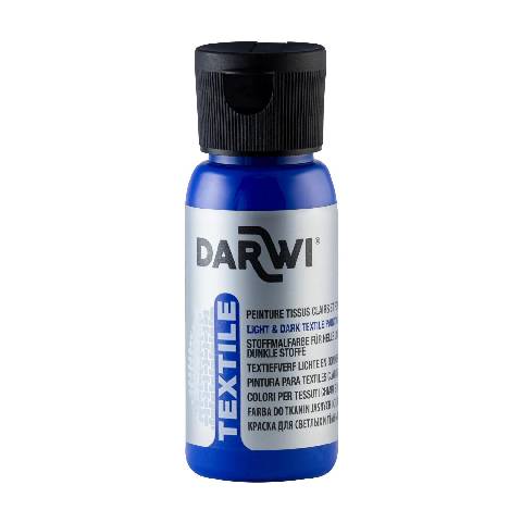 Darwi 4x Stoffmalfarbe, Flasche 50ml, Ultramarinblau Karibikblau DA0100050256C