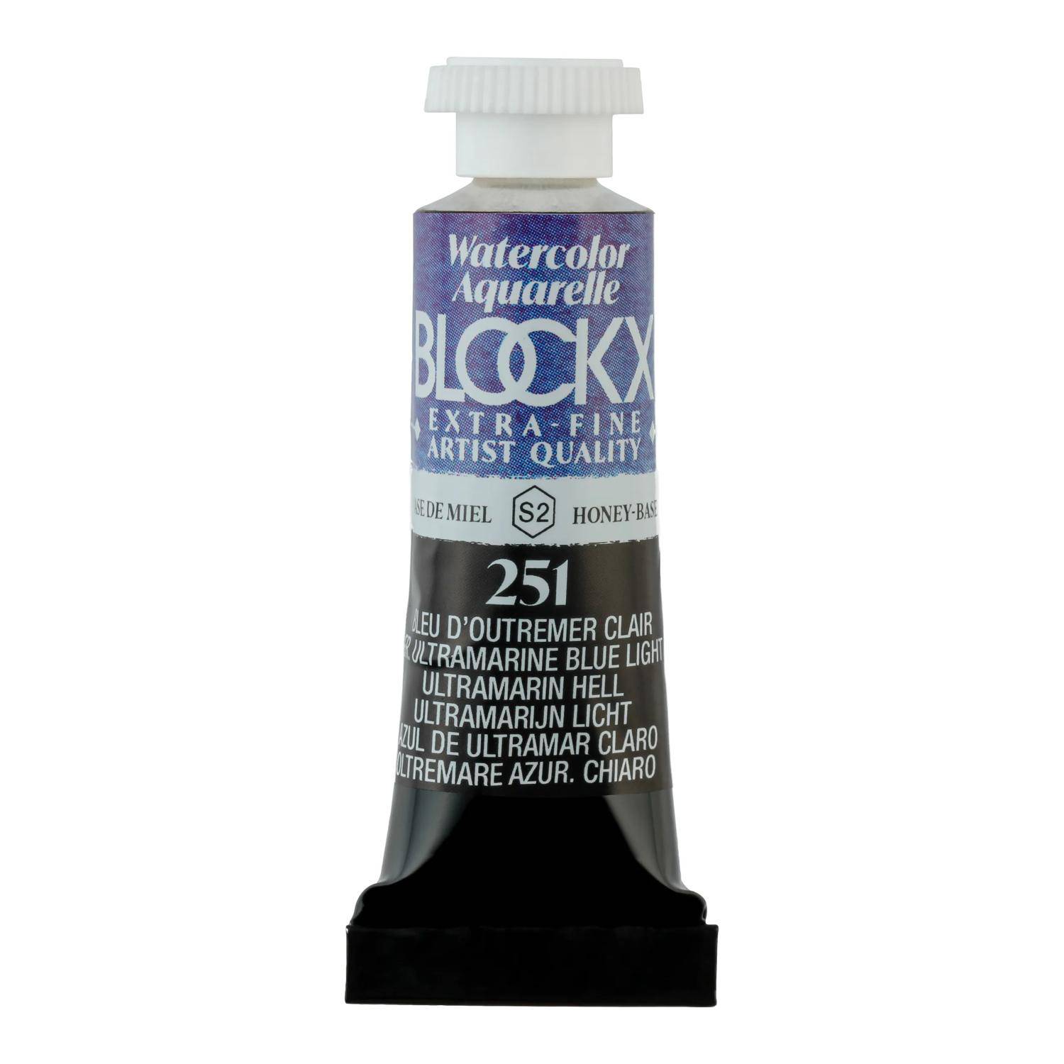Blockx 3x Aquarellfarbe, Ultramarin hell Tube 5ml Ultramarinblau hell 43251BXC