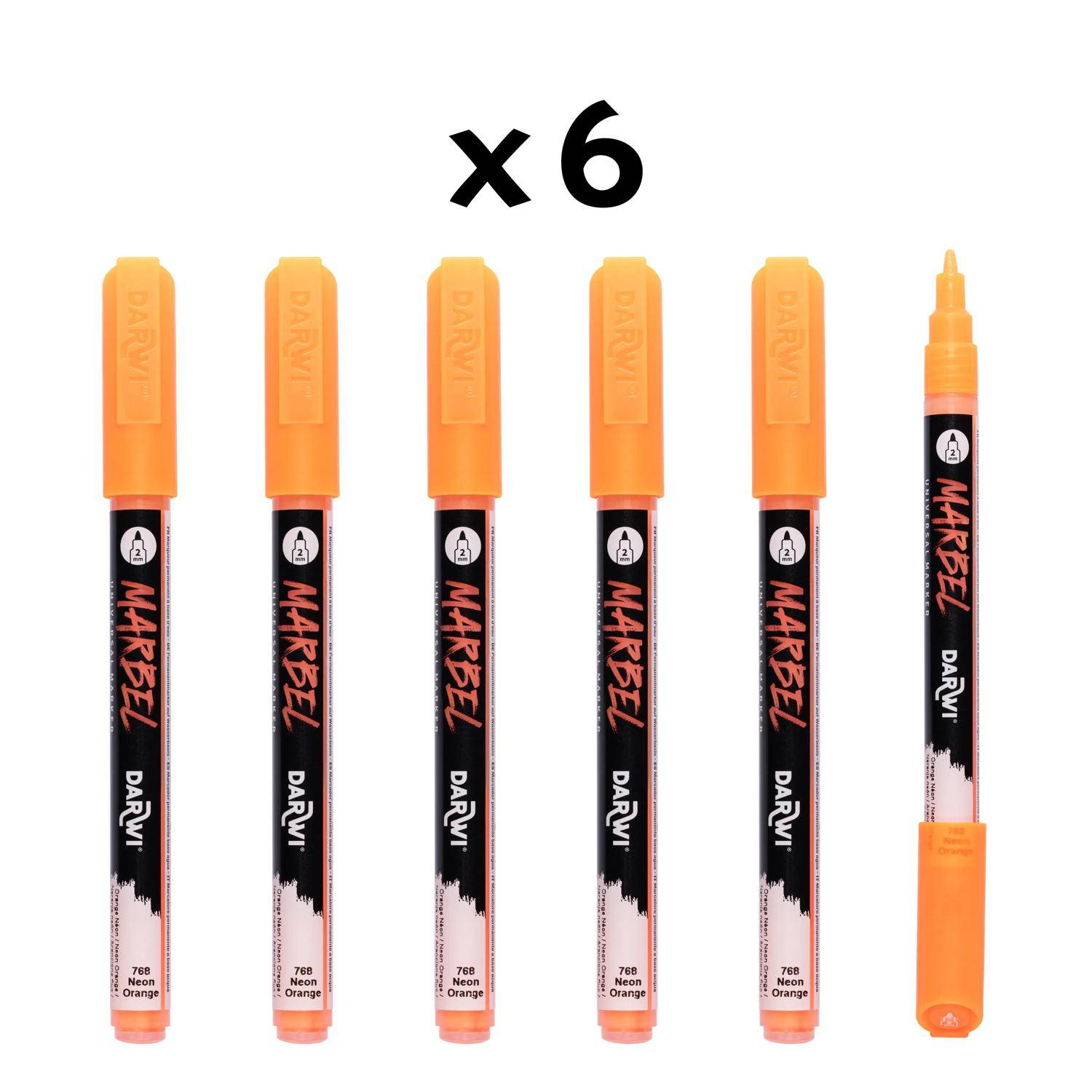Darwi 6x Universalmarker Acrylfarbe, feine konische Spitze 2mm DA0243002768C