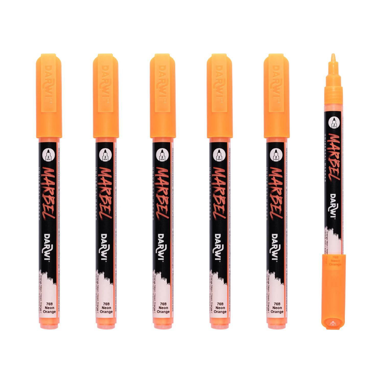 Darwi 6x Universalmarker Acrylfarbe, feine konische Spitze 2mm DA0243002768C