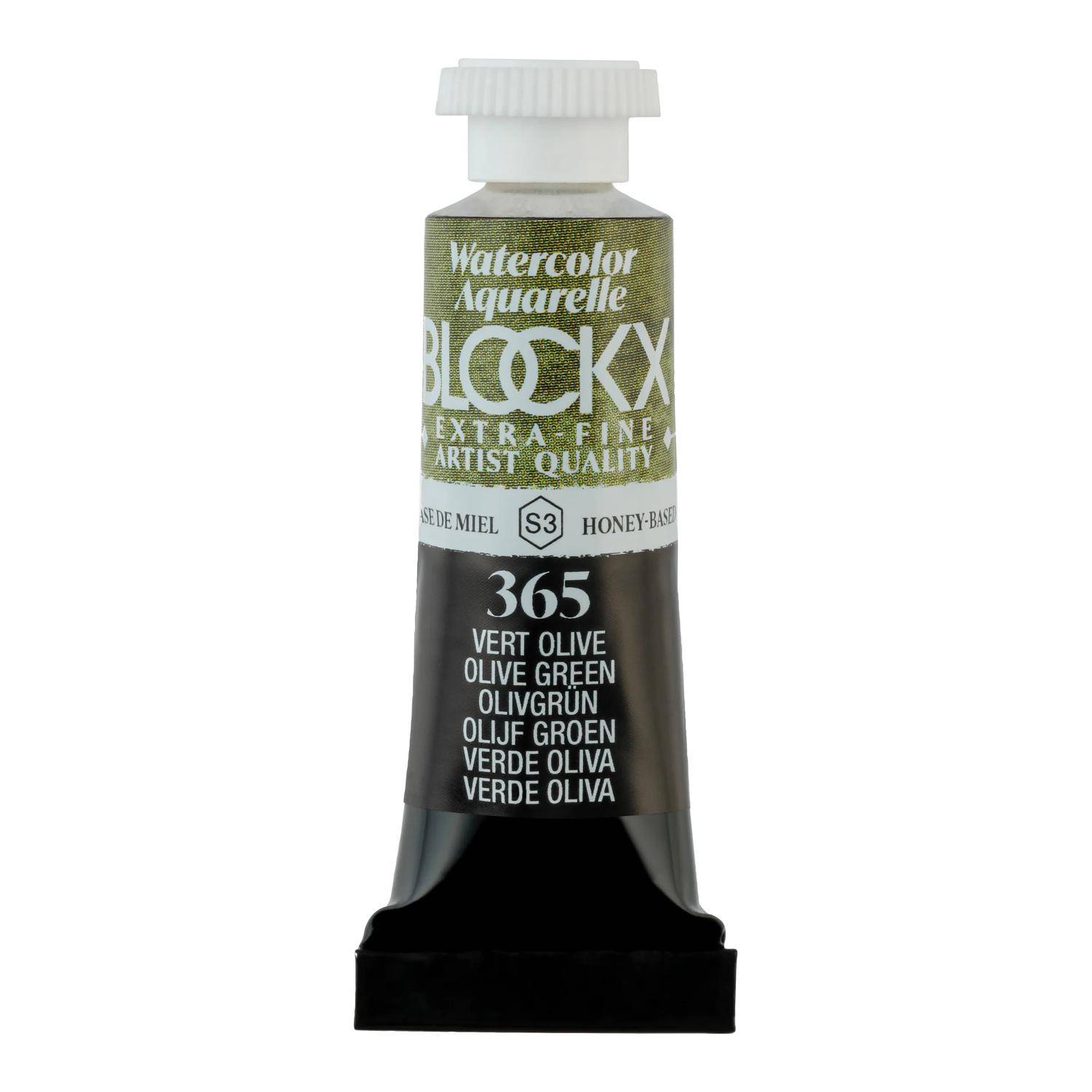 Blockx 3x Aquarellfarbe, Olivengrün - Tube 5ml - Olivgrün 43365BXC