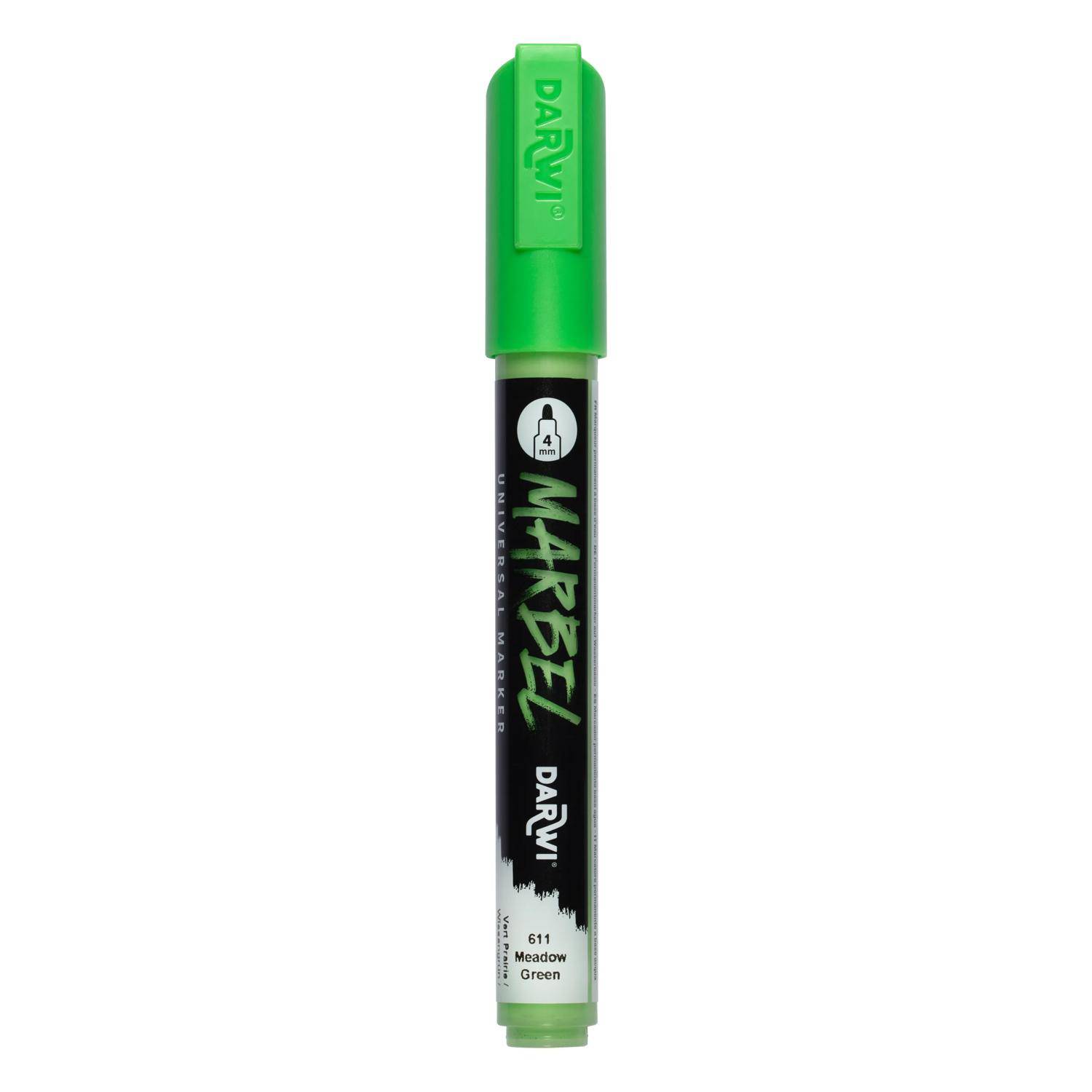 Darwi 6x Marker Acrylfarbe, Rundspitze medium 4mm Wiesengrün| DA0226004611C