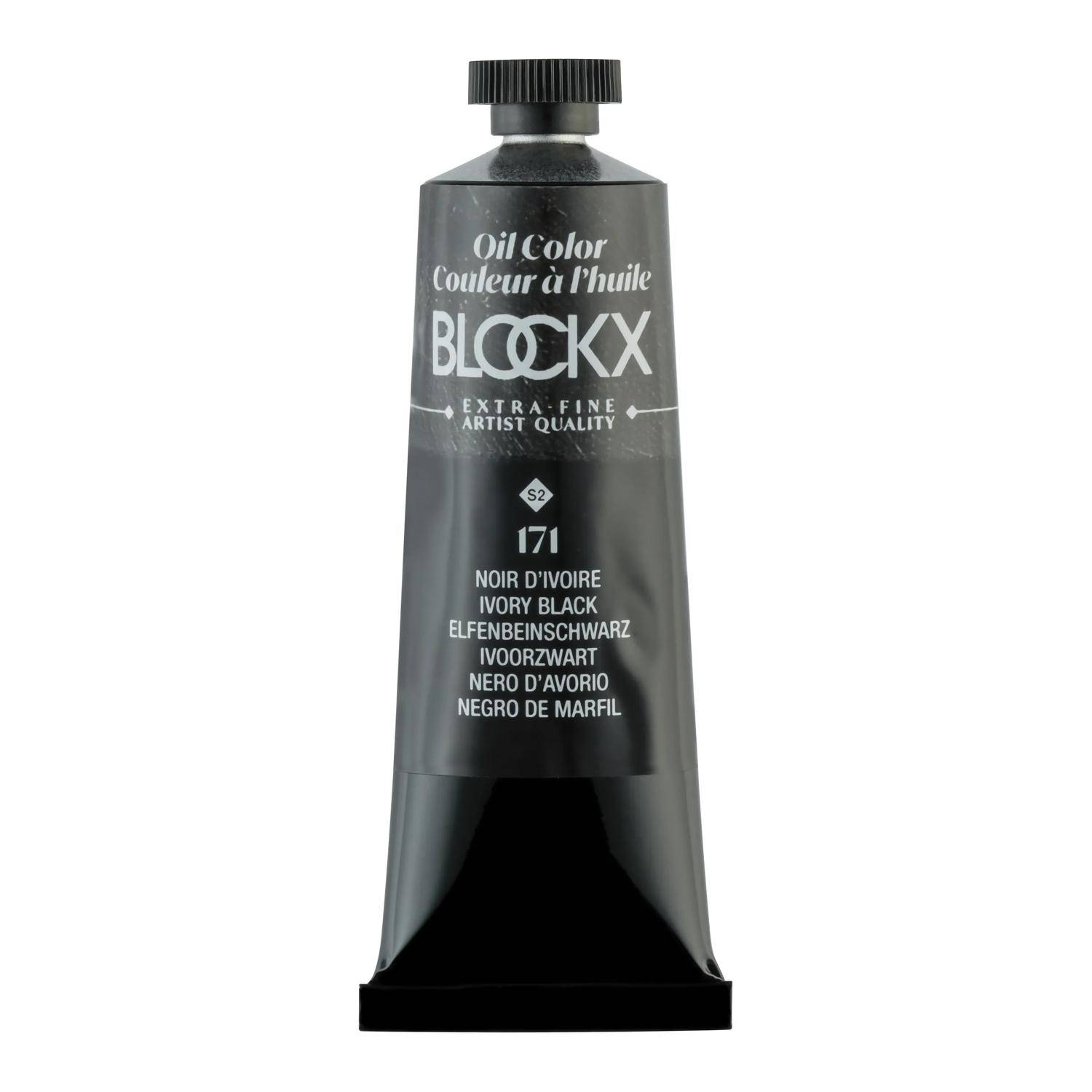 Blockx 3x Ölfarbe, Elfenbeinschwarz - Tube 35ml - Elfenbeinschwarz| 213171BXC