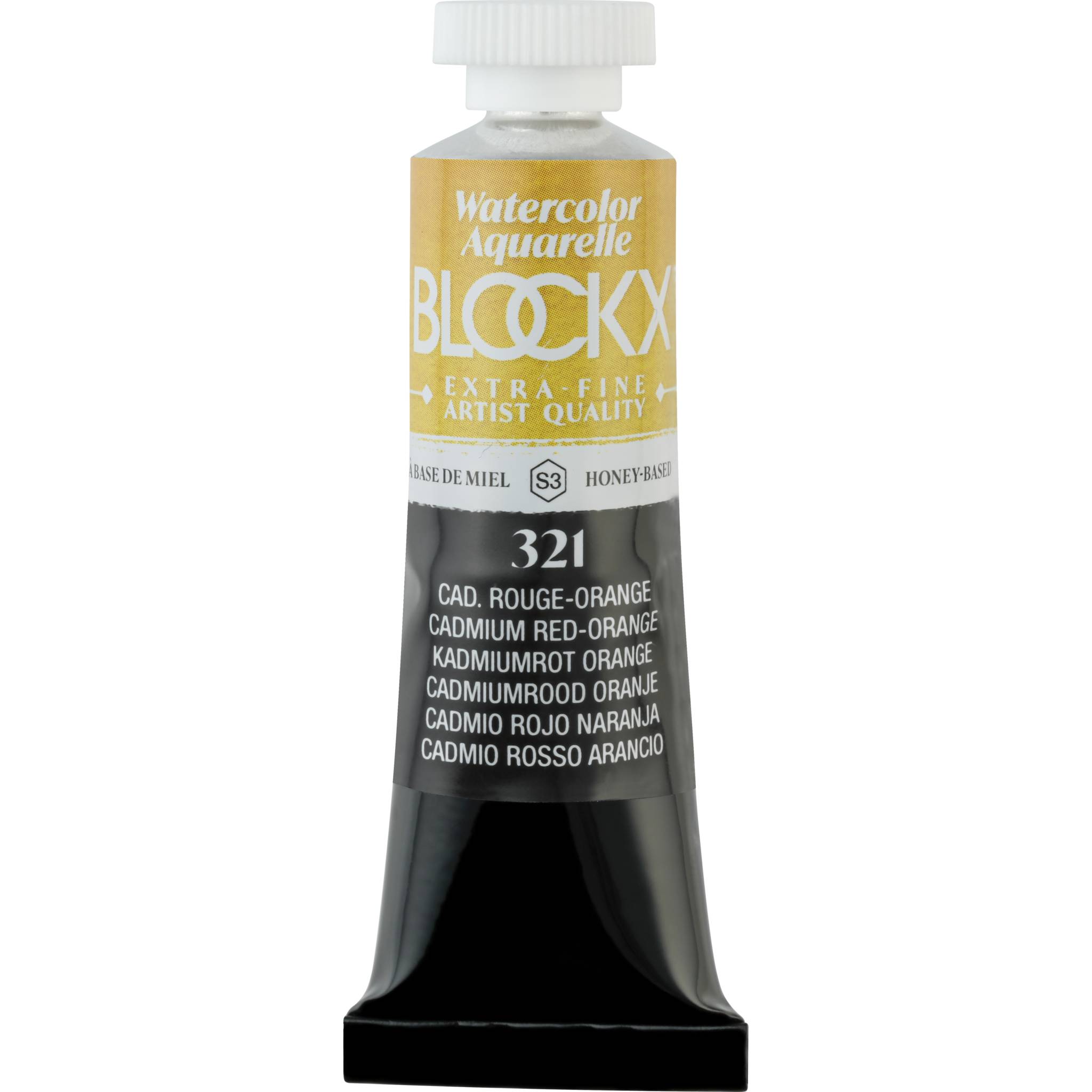 Blockx 3x Aquarellfarbe, Tube 15ml Cadmium Rot-Orange 44321BXC
