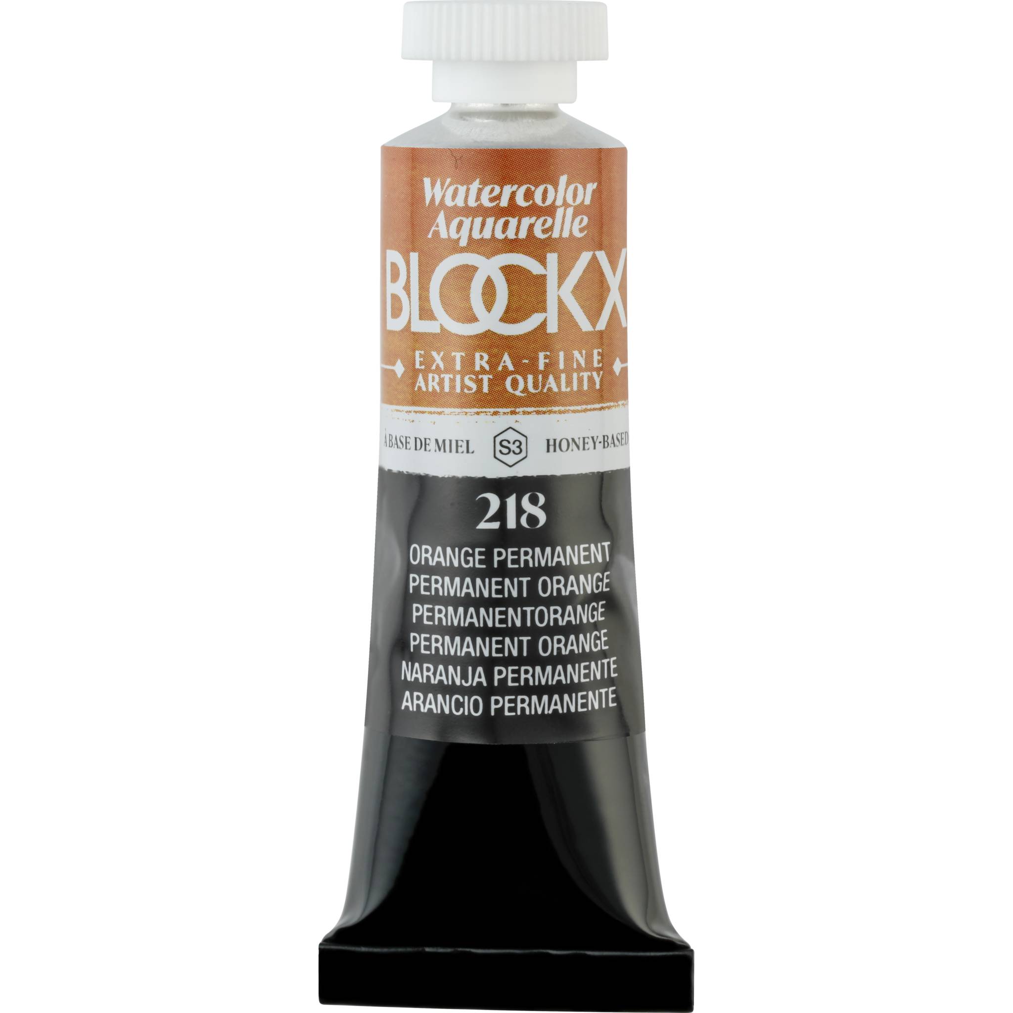 Blockx 3x Aquarellfarbe, Permanentorange - Tube 15ml - Permanentorange 44218BXC