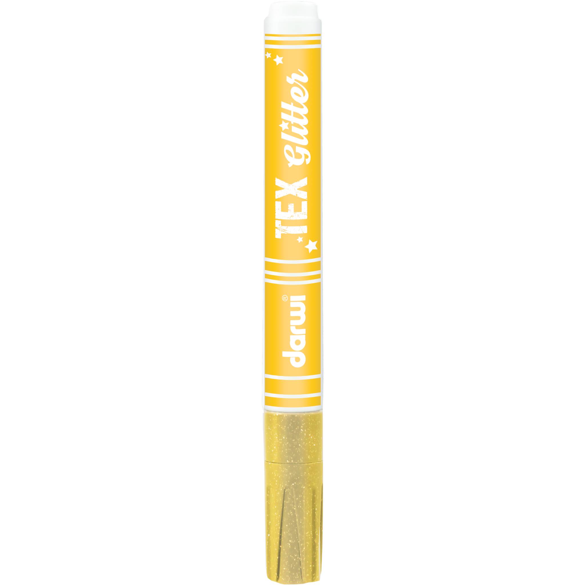 Darwi 6x Textilmarker Glitter, Spitze 2mm, 6ml, Gold Gold DA0140013050C