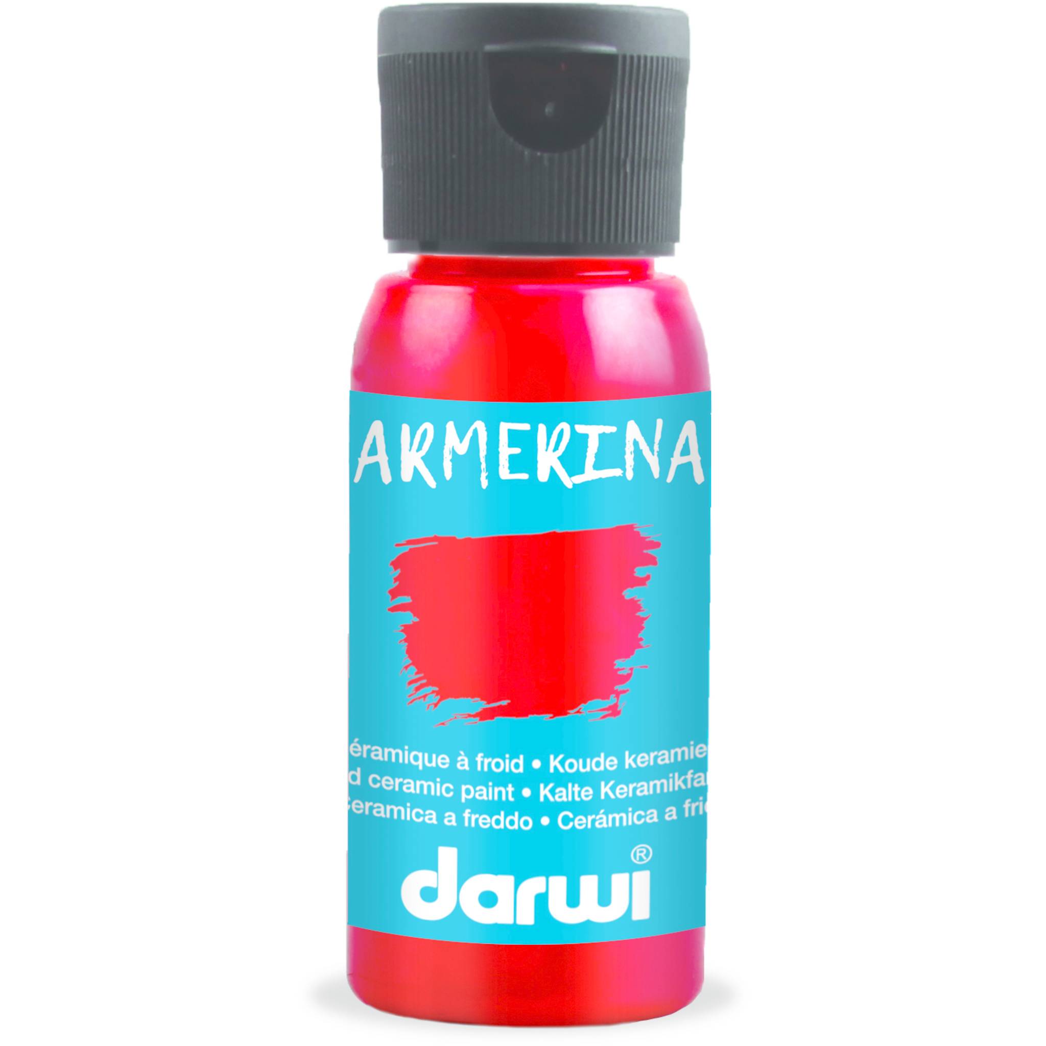 Darwi 4x DARWI Kalte Keramikfarbe, Flasche 50ml, Karminrot Karmin DA0380050420C