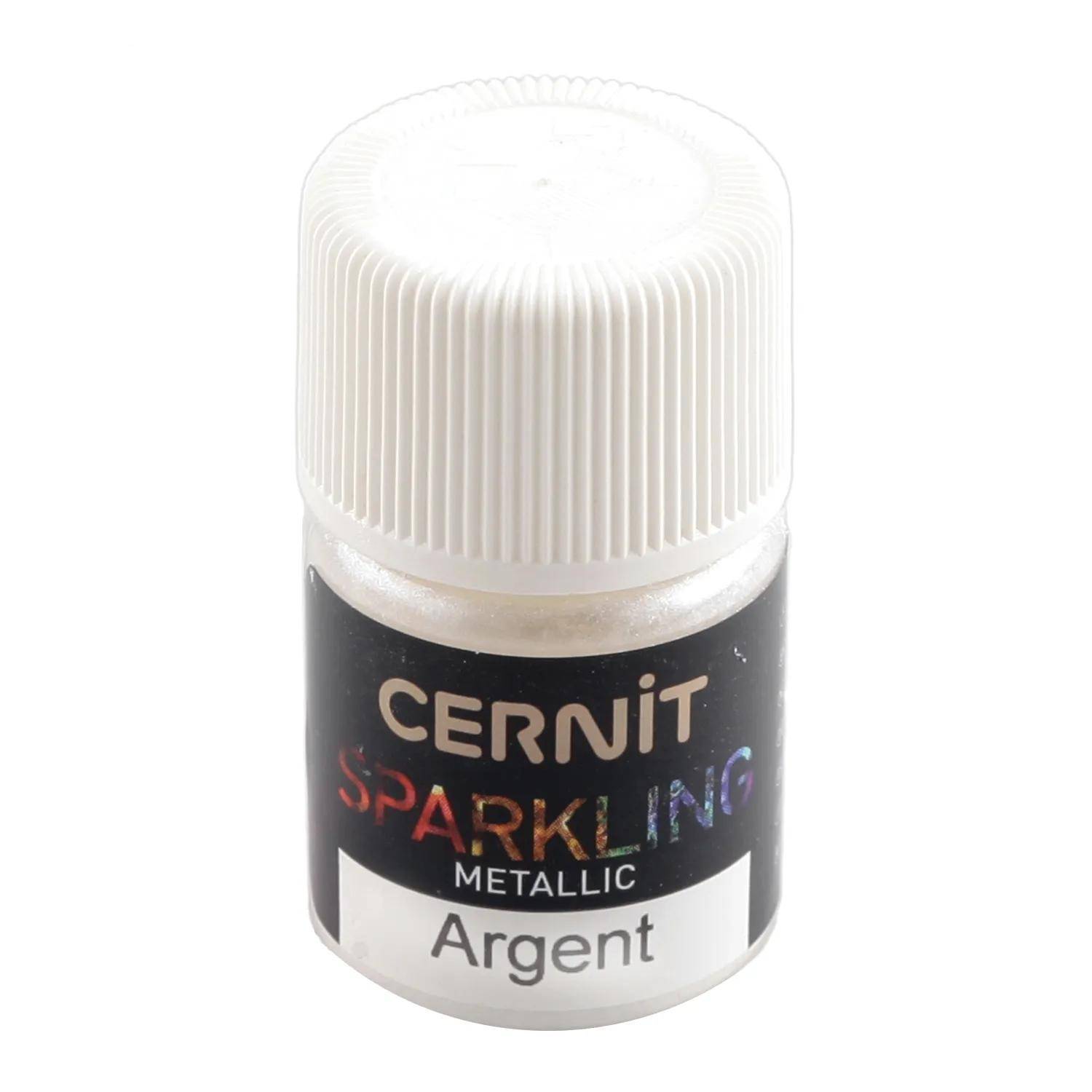 Cernit 6x Sparkling 5g, Metallic Pigmentpulver, Silber - Silber CE6100005080C