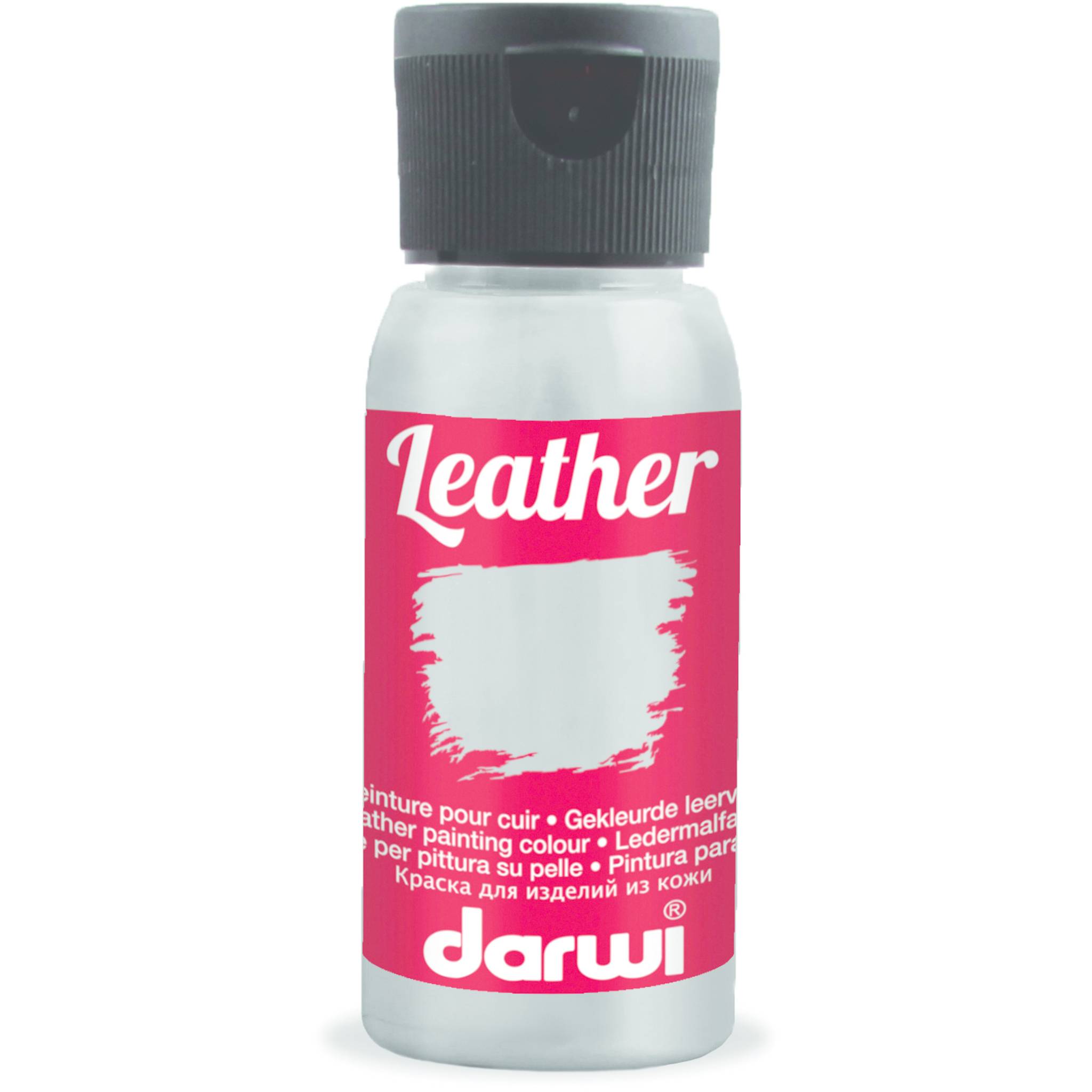 Darwi 4x DARWI Ledermalfarbe, Flasche 50ml, Mausgrau - Mausgrau DA0420050151C