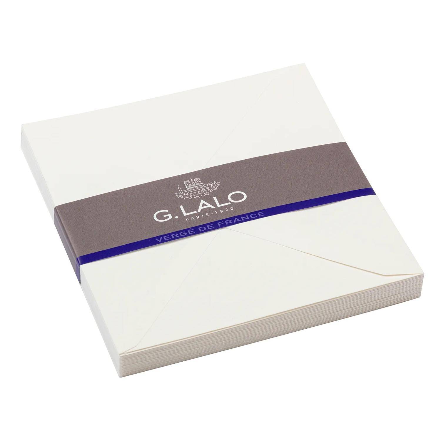 G.Lalo 4x Lalo, Packung mit 25 Umschlägen Vergé de France, 165x165mm Weiß 22400L