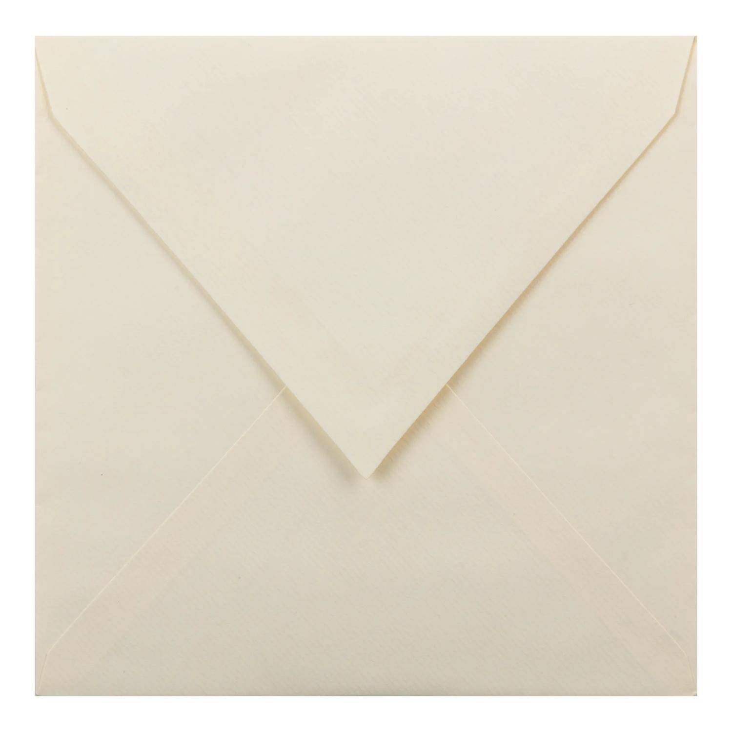 G.Lalo 4x Packung 25 Umschlägen Vergé de France, 165x165mm Elfenbein 22416L