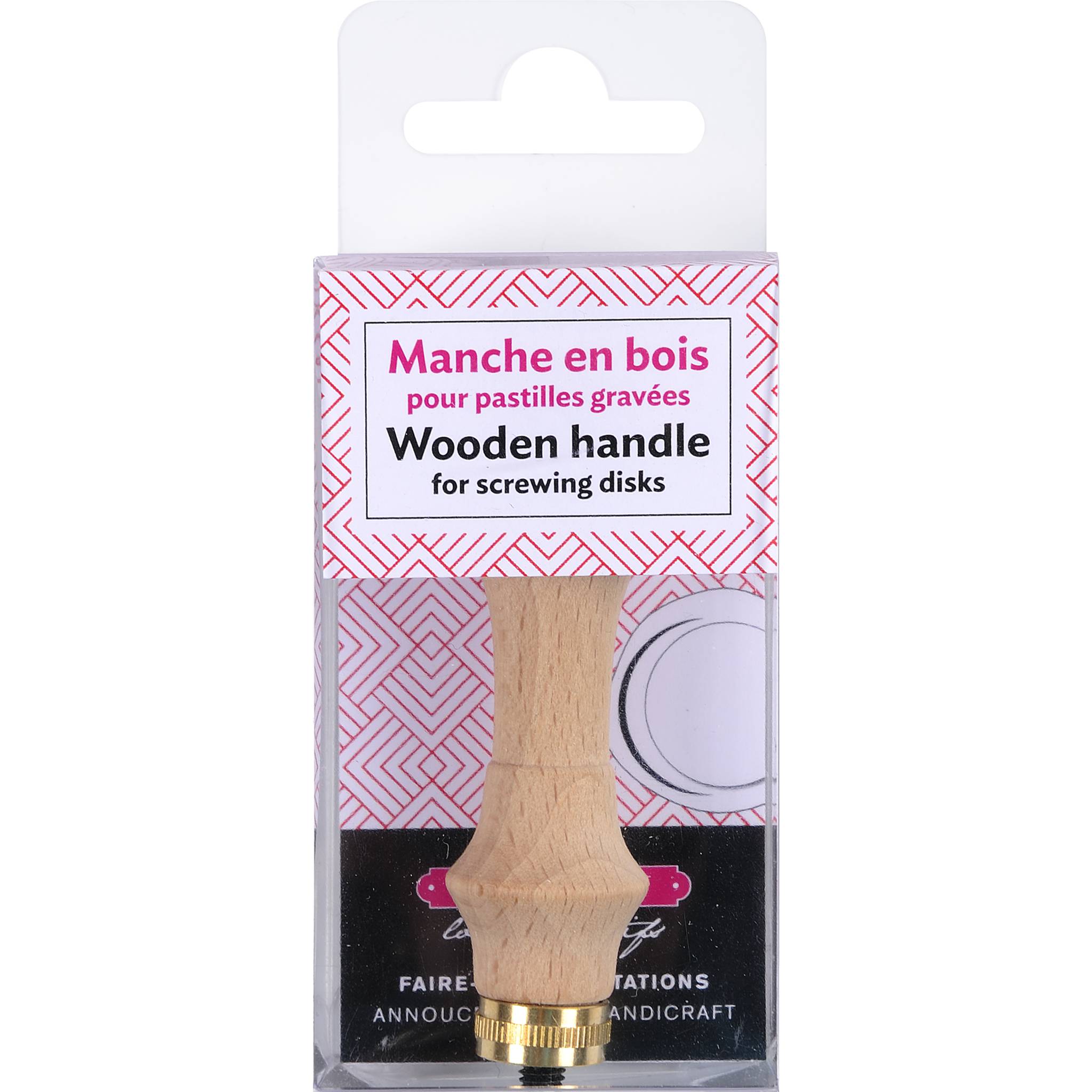 Jacques Herbin 3x Holzgriff für Siegelplatten, Naturholz - Naturfarben 40601T