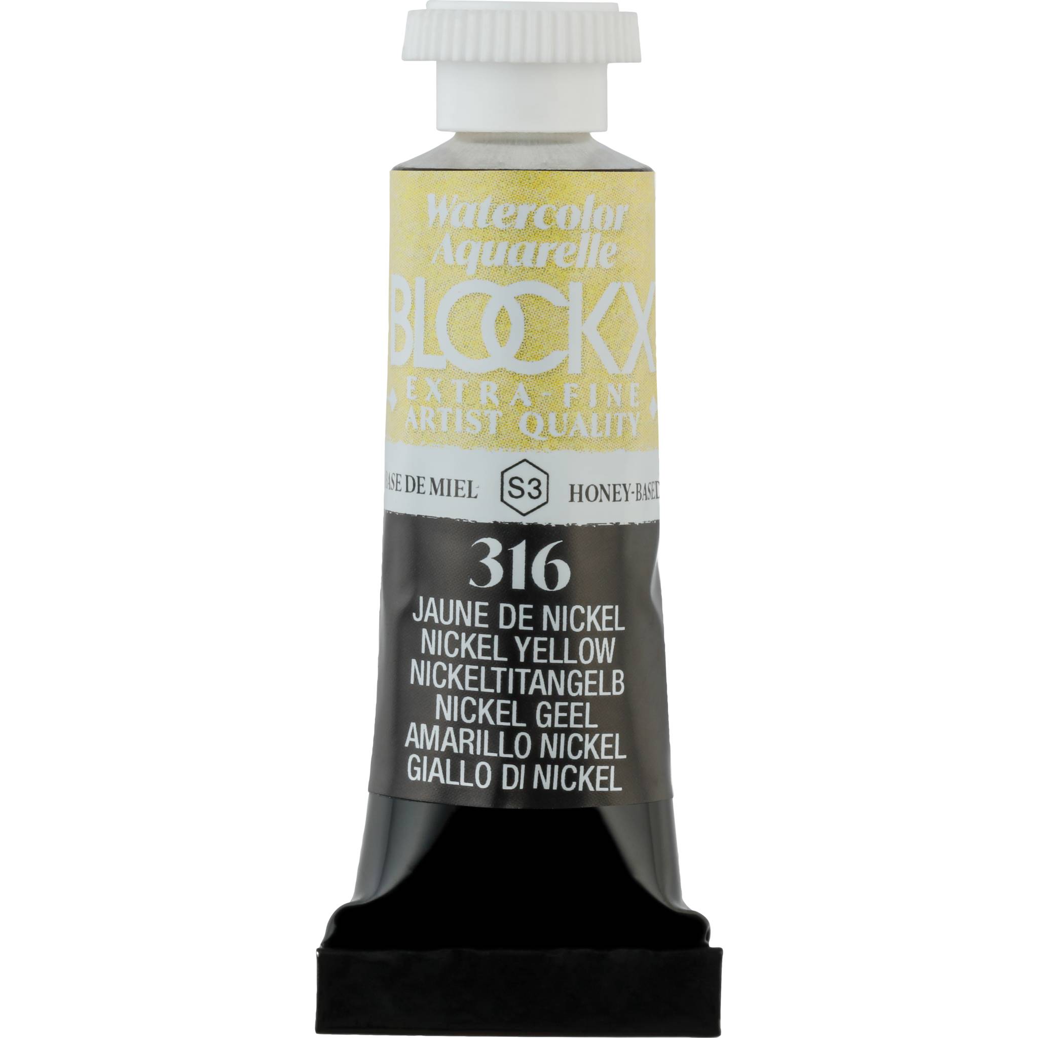 Blockx 3x Aquarellfarbe, Nickelgelb - Tube 5ml - Nickelgelb 43316BXC