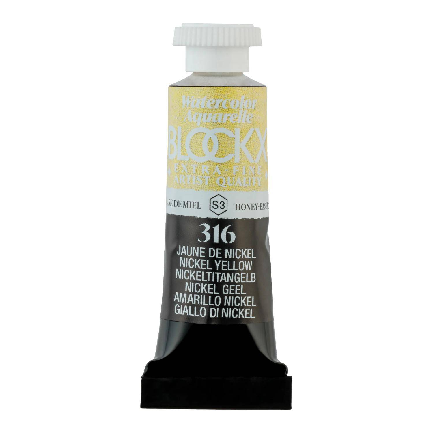 Blockx 3x Aquarellfarbe, Nickelgelb - Tube 5ml - Nickelgelb 43316BXC
