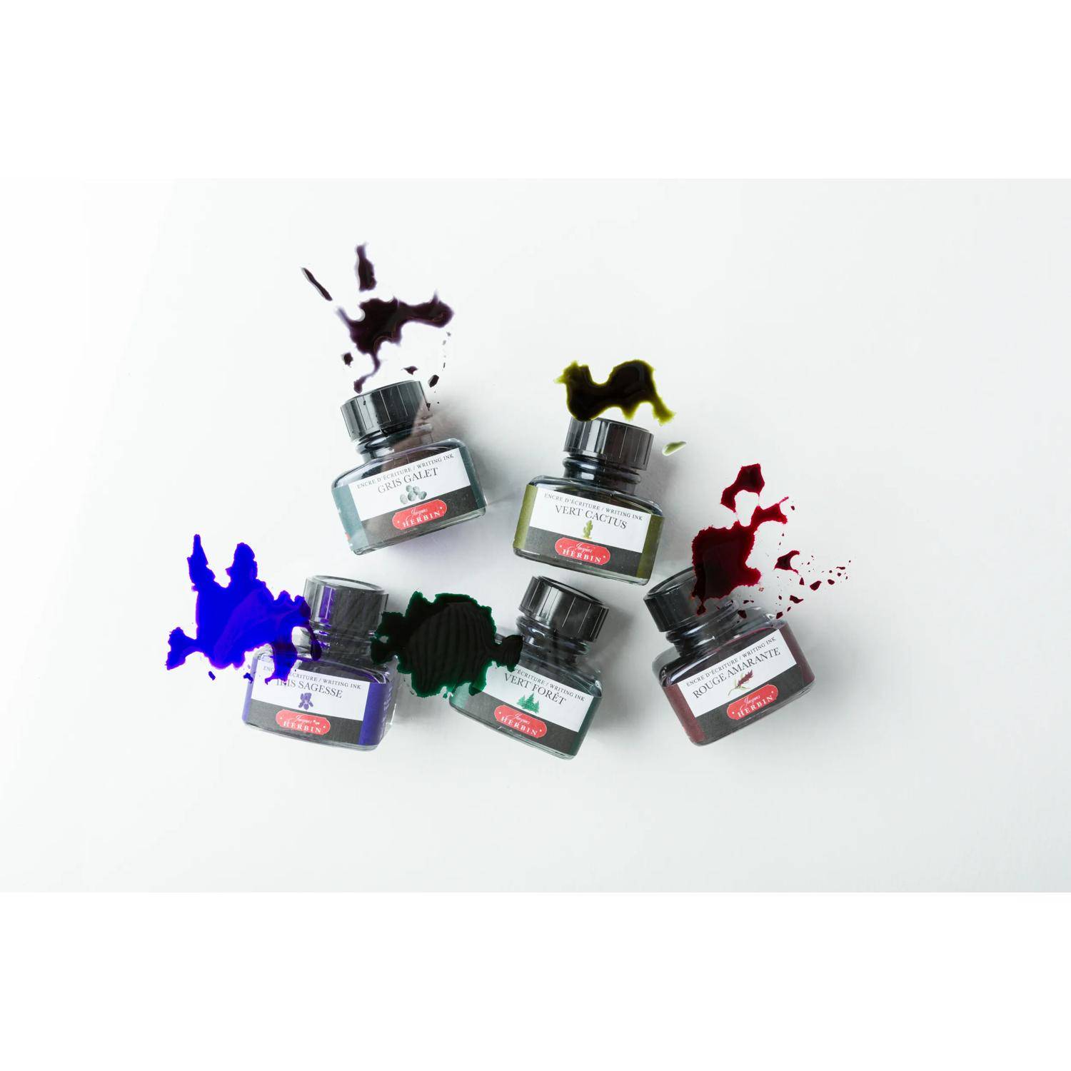 Jacques Herbin 4x Schreibtinte, La Perle des encres, 30 ml Vert Cactus 13034T