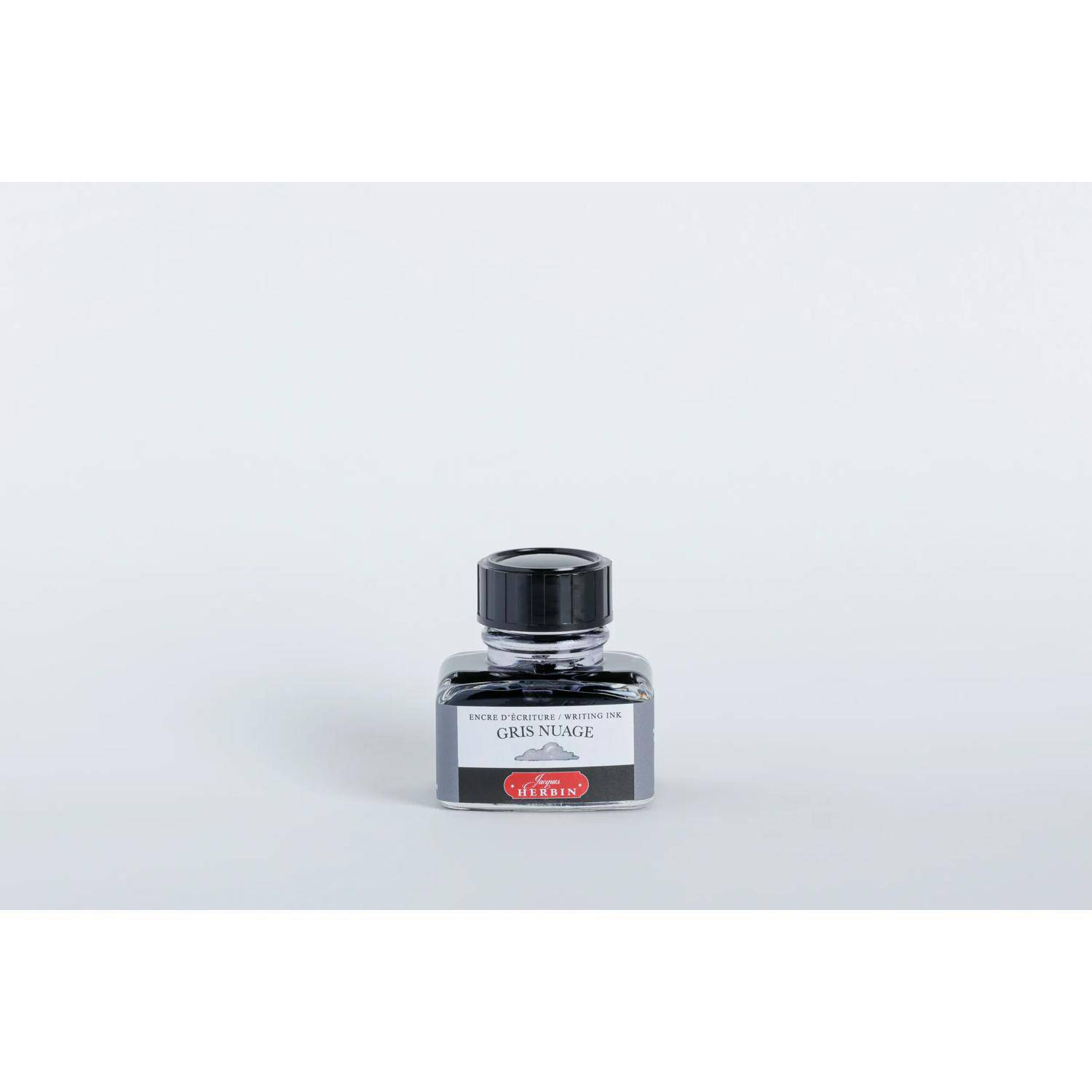 Jacques Herbin 4x Tinte für Füller + Tintenroller Flakon 30 ml Wolkengrau 13008T