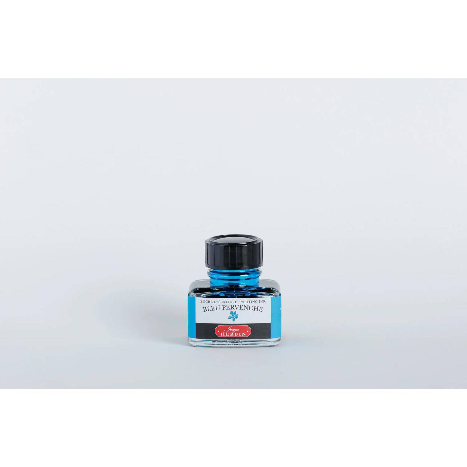 Jacques Herbin 4x Tinte für Füller + Tintenroller Flakon 30 ml Mittelblau 13013T