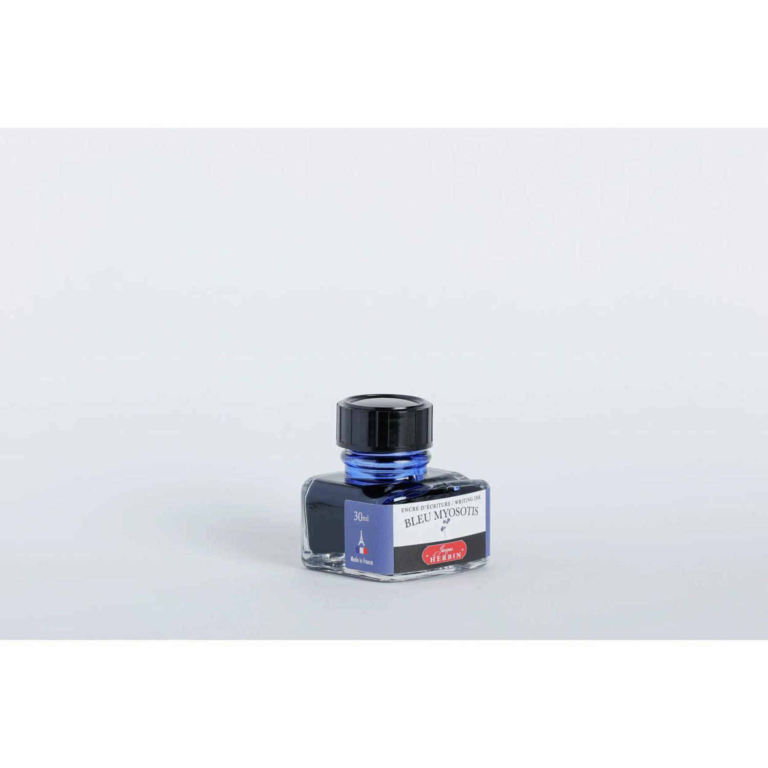 Jacques Herbin 4x Tinte + Tintenroller Flakon 30 ml Blau Vergissmeinnicht 13015T