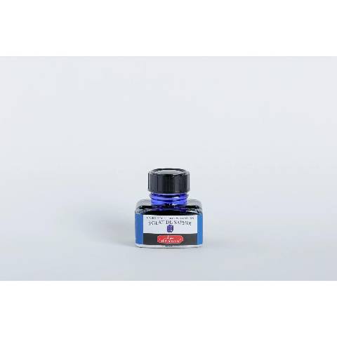 Jacques Herbin 4x Tinte für Füller + Tintenroller Flakon 30 ml Saphirblau 13016T