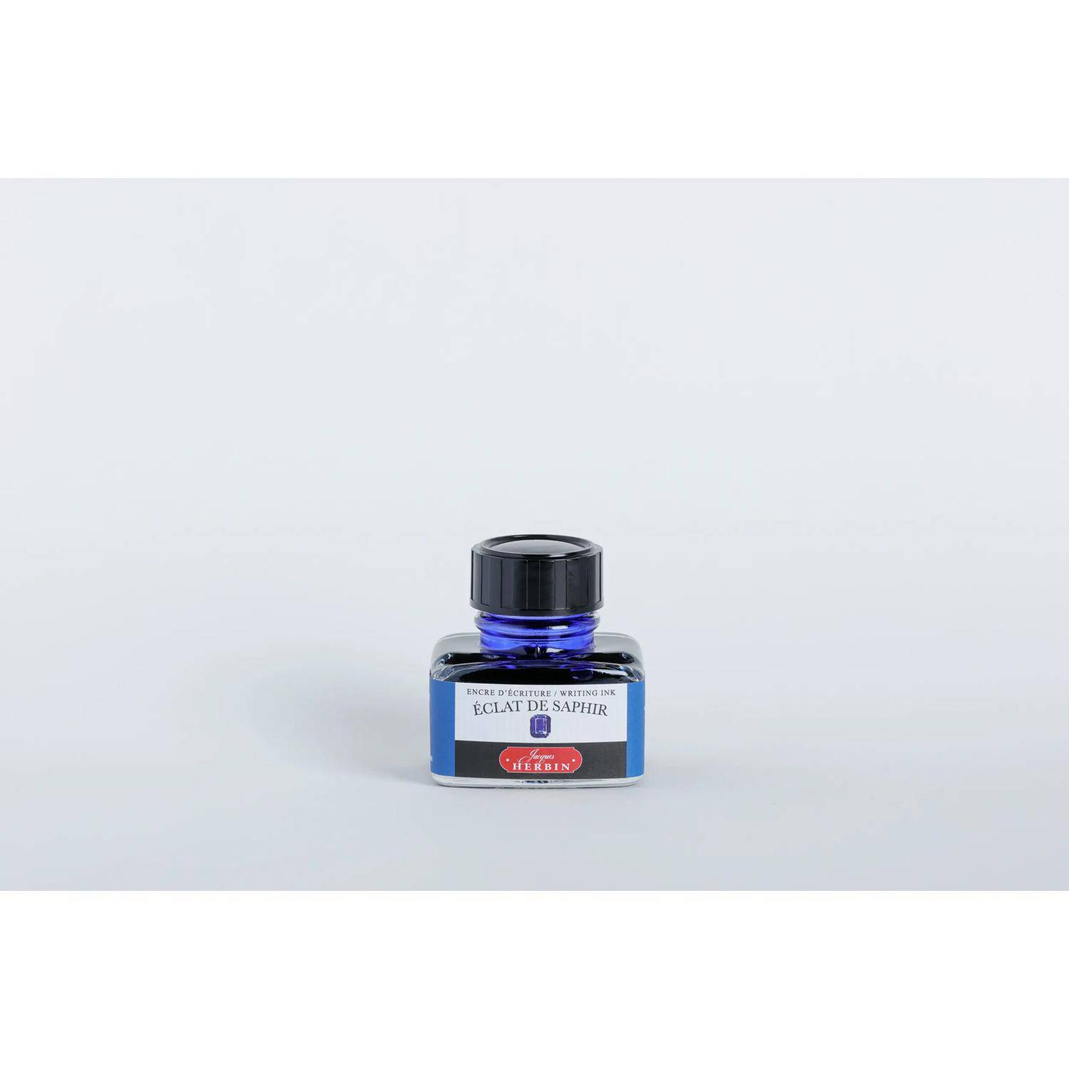 Jacques Herbin 4x Tinte für Füller + Tintenroller Flakon 30 ml Saphirblau 13016T