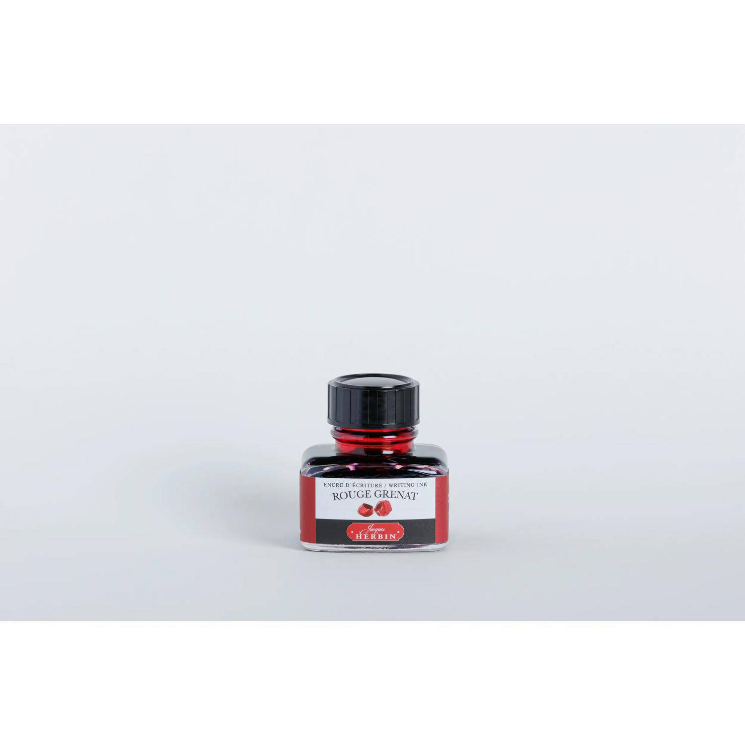 Jacques Herbin 4x Tinte für Füller + Tintenroller Flakon 30 ml Granatrot 13029T