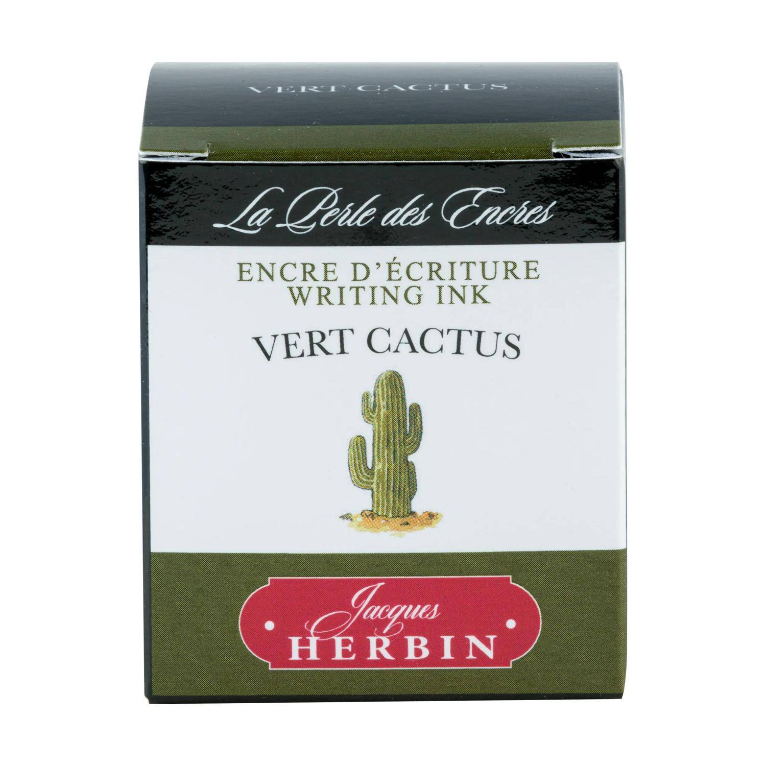 Jacques Herbin 4x Schreibtinte, La Perle des encres, 30 ml Vert Cactus 13034T